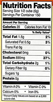 Wellsley Farms Chicken Flavored Bouillon Cubes (Formerly Berkley & Jensen)