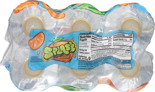 Splash Refresher Mandarin Orange Flavored Water, 16.9 Fl Oz, Plastic Bottle, Pack of 30