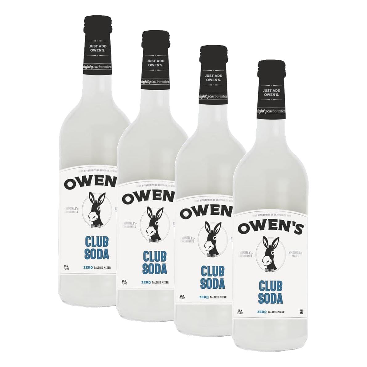 Owen’s Craft Mixers | Club Soda 4 Pack | Handcrafted in the USA with Premium Ingredients 750 ml Bottle | Vegan & Gluten-Free Soda Mocktail and Cocktail Mixer