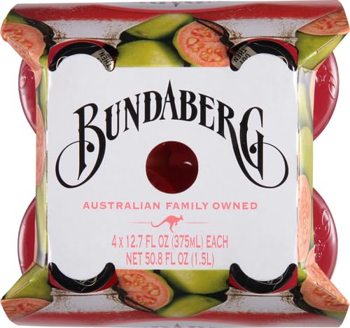 Bundaberg Sparkling Fruit Drink, Guava, 12.7 fl oz, 4 Count (Pack of 2)