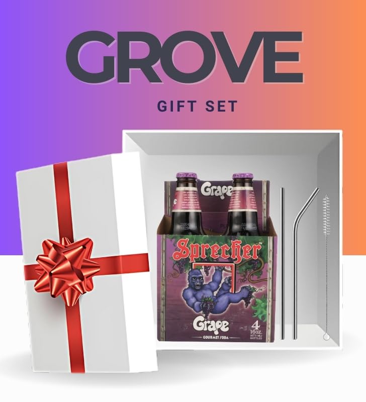 Grape Soda 64floz Bundle with Straws — Refreshing Fruity Beverage for Parties, Picnics, and Everyday Enjoyment — Gift Set (2 Items)