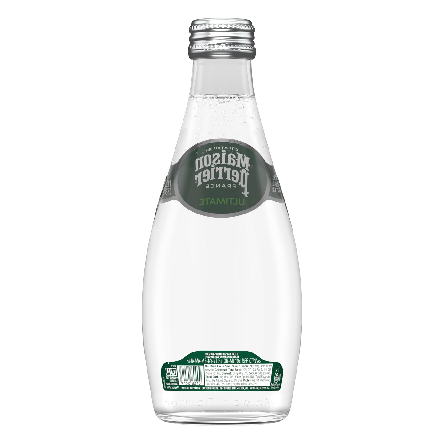 Maison Perrier Ultimate Unflavored Sparkling Water, 4 Pack Glass Bottle 11.15 fl oz