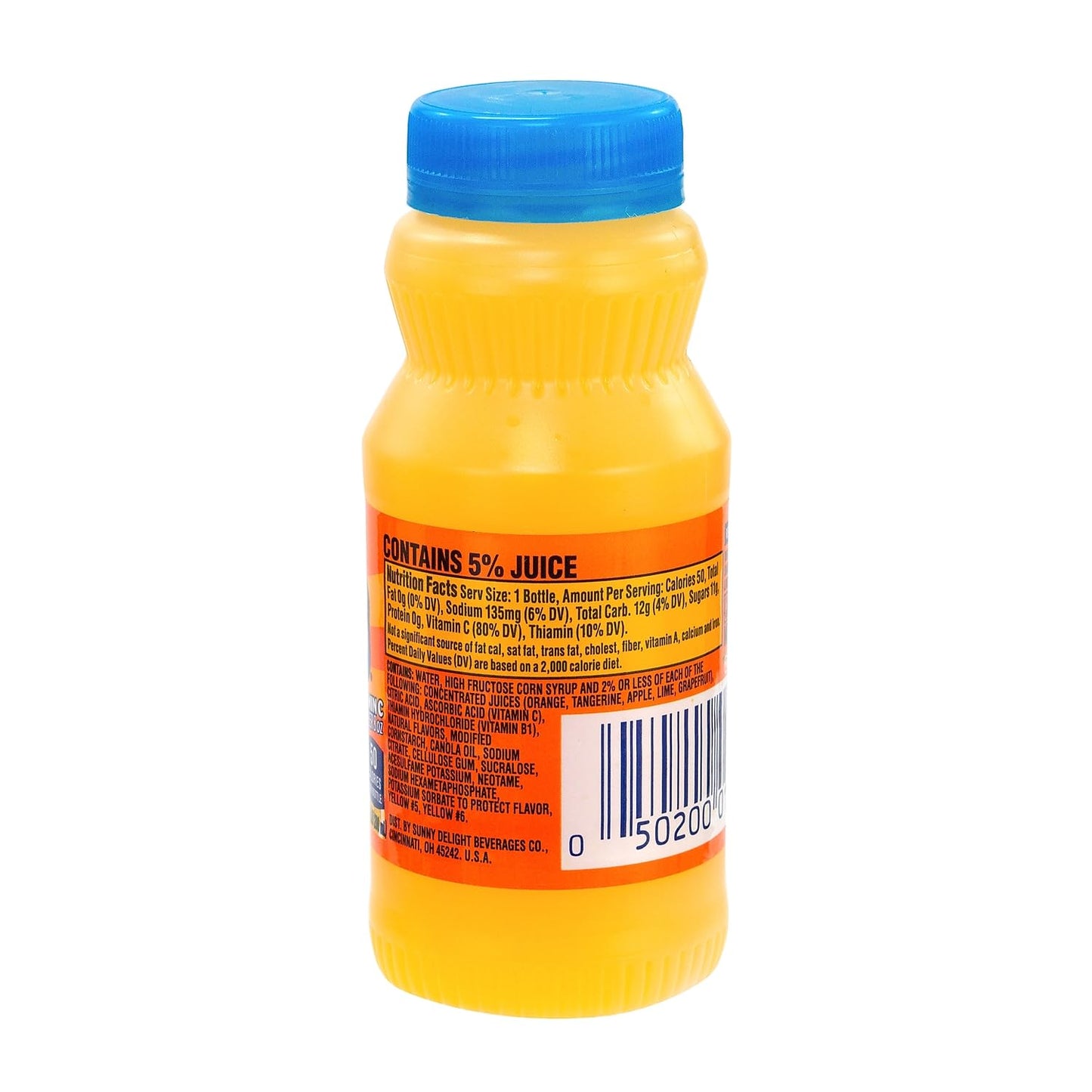 SunnyD Tangy Original Orange Flavored Citrus Punch, 6.75 Fluid Ounce, 24 Count,Bottle