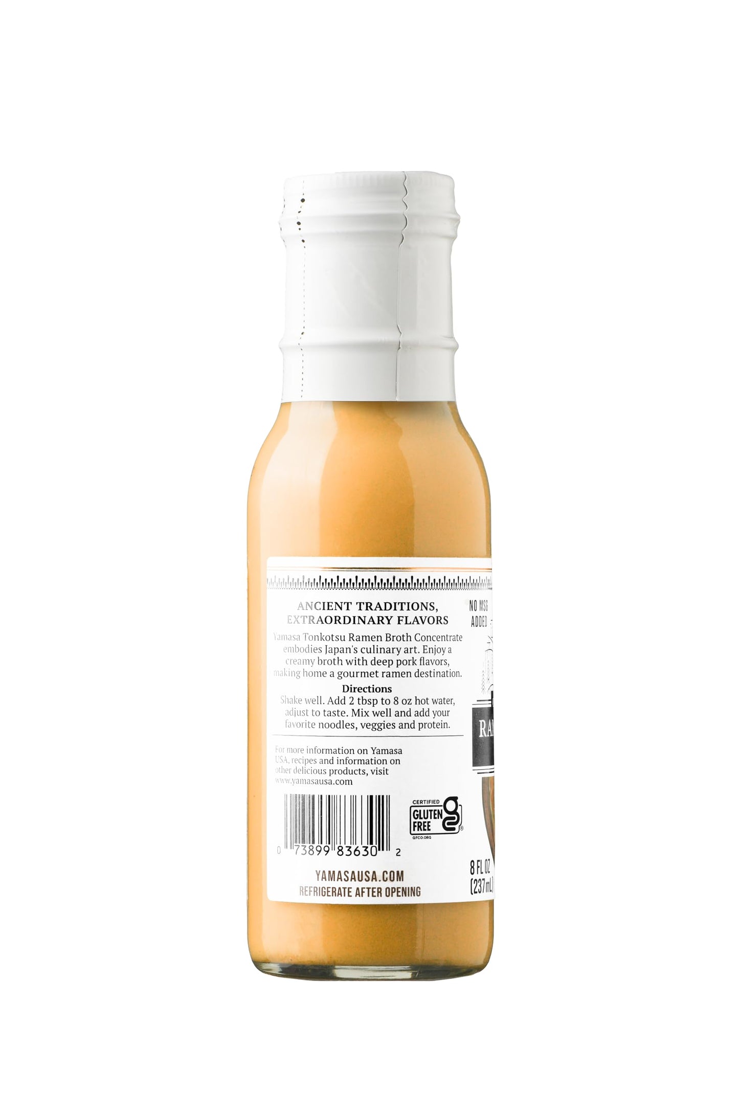 Yamasa, Artisanal Tonkotsu Ramen Broth Concentrate, Serves 8 Bowls, No MSG Added, Japanese Tradition, 8oz