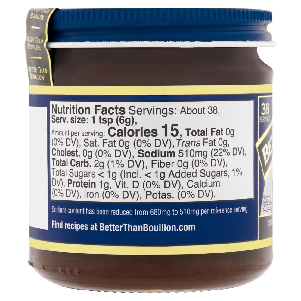 Better Than Bouillon Brand, Reduced Sodium Variety Pack with 1 Chicken Base, 1 Beef Base and 1 Vegetable Base, 8 Ounce Jars (Pack of 3)