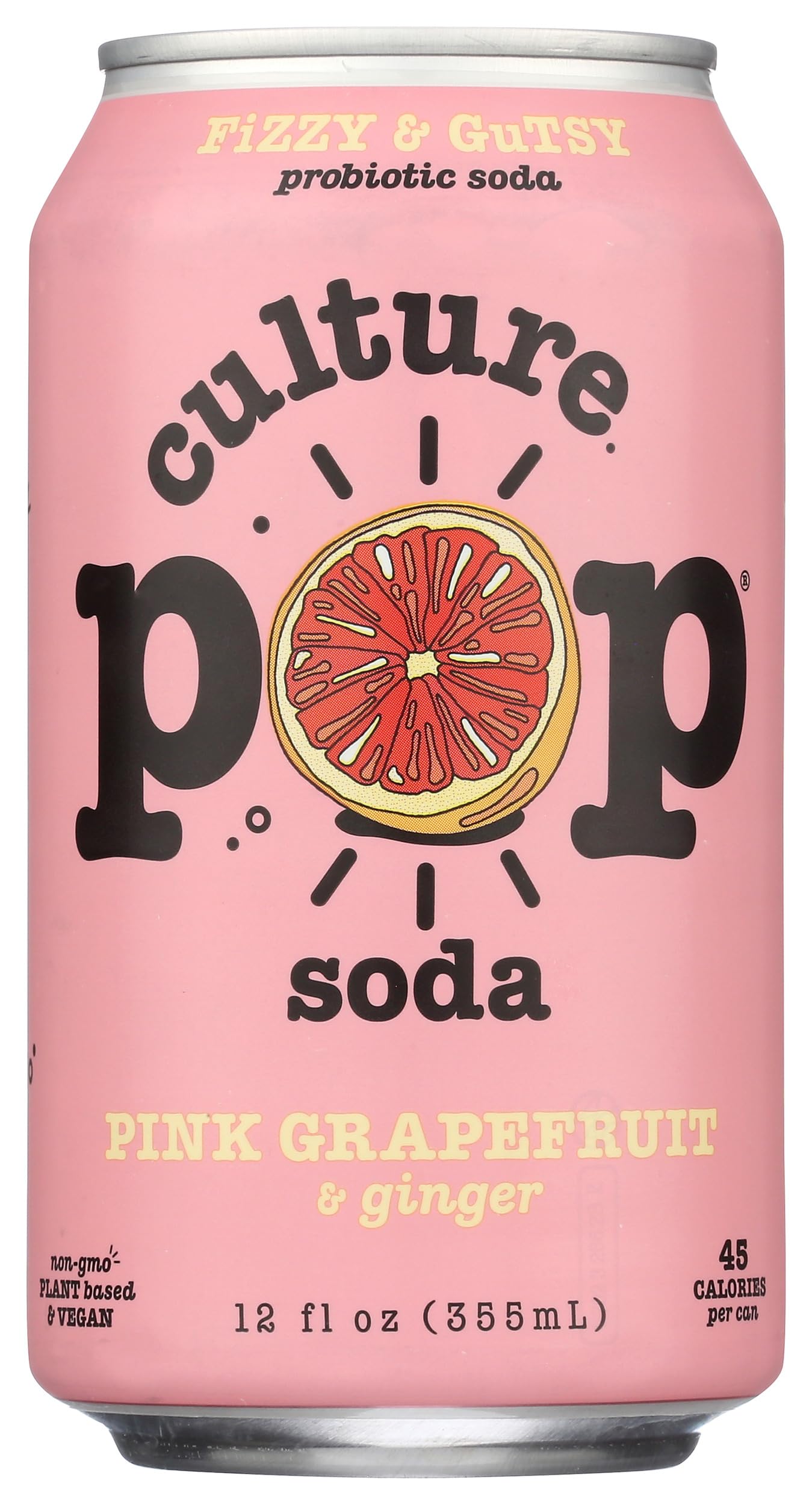 Culture Pop Soda Pink Grapefruit Soda, 12 FZ (Pack of 6)