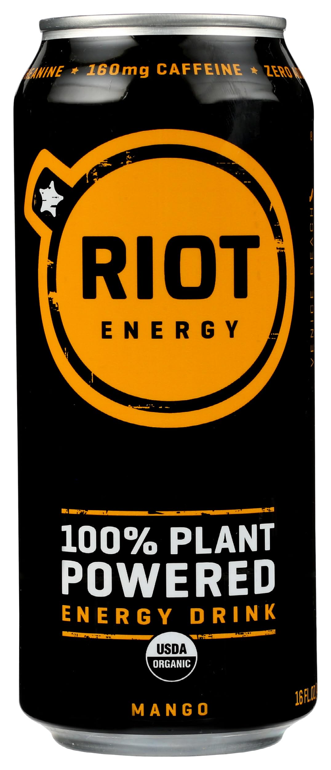 Riot Organic Mango Plant Powered Energy Drink, 16 FZ (Pack of 6)