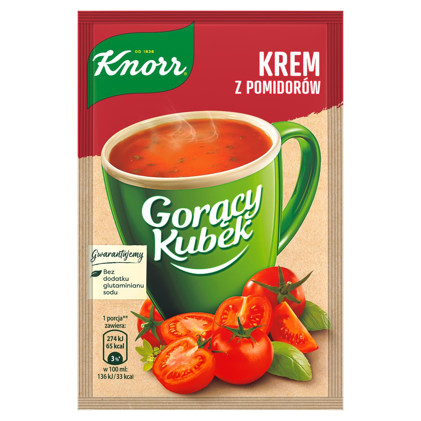 Knorr Hot Cup Cream of Tomatoes Instant Soup Goracy Kubek, 19g (Pack of 5)