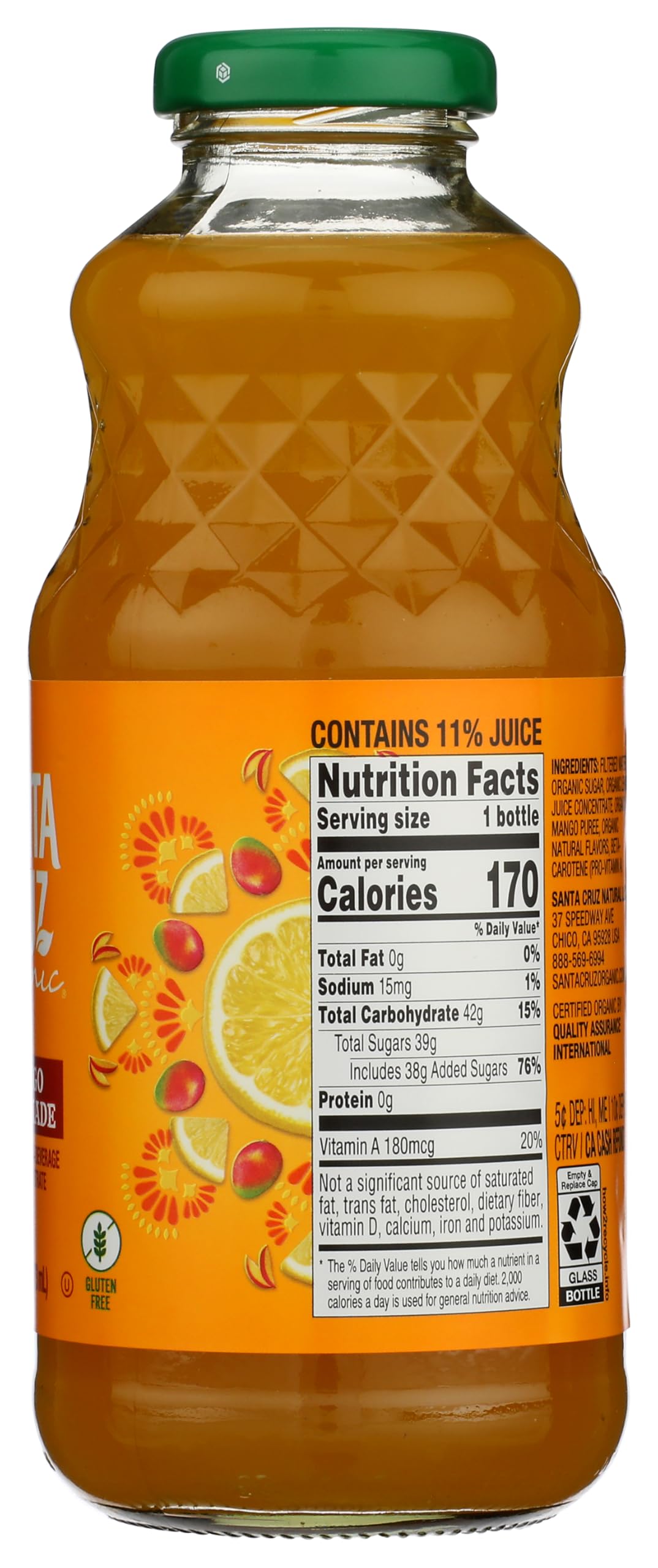 SANTA CRUZ ORGANIC Organic Mango Lemonade, 16 FZ