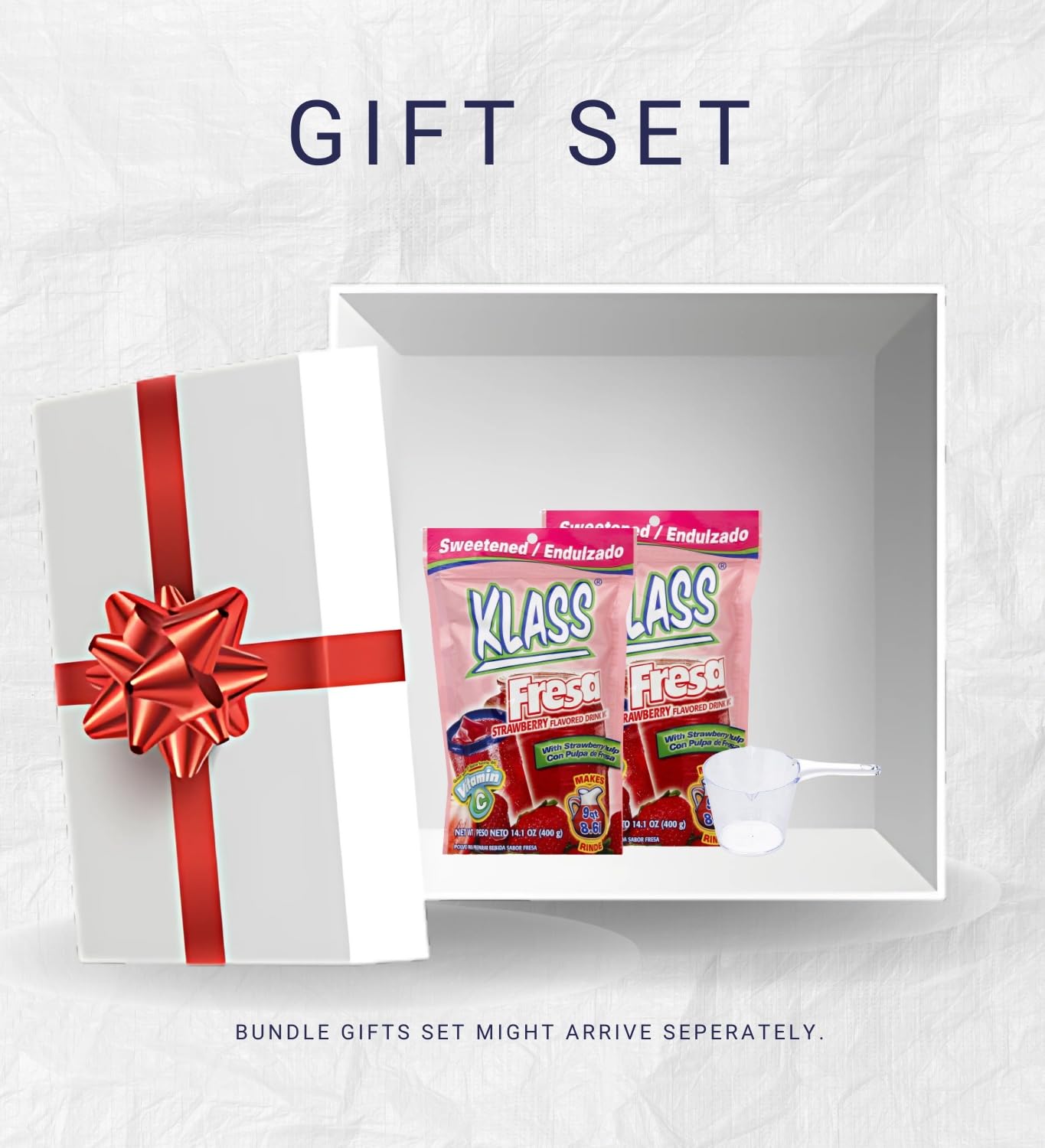 Klass Aguas Frescas – 2x Klass Bev Mix Strawberry, 14.1 OZ Bundle with Measuring Cup – Refreshing Strawberry-Flavored Drink Mix for Easy Preparation – Gift Set (3 Items)