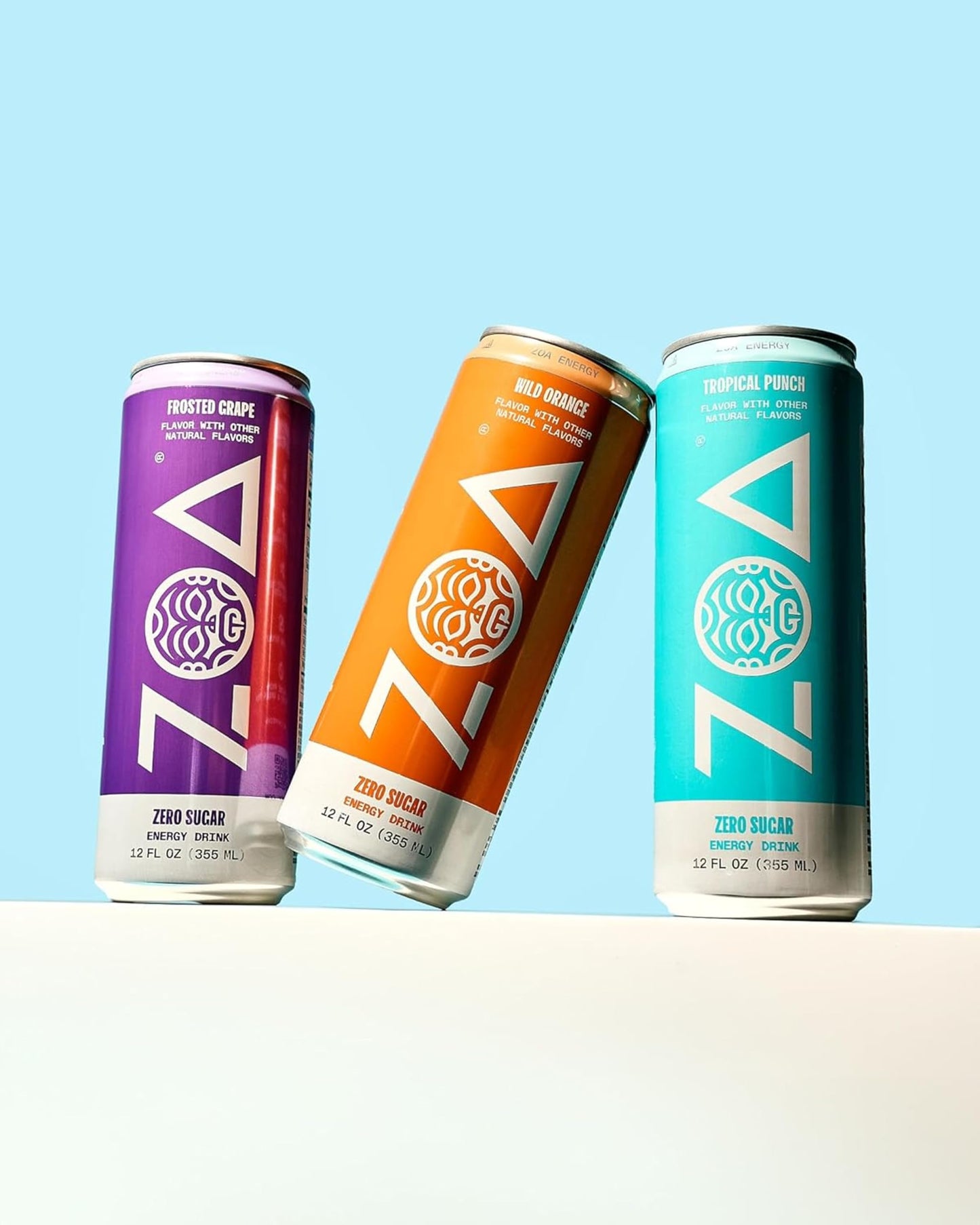 ZOA Zero Sugar Energy Drinks, Variety Pack - Sugar Free with Electrolytes, Healthy Vitamin C, Amino Acids, Essential B-Vitamins, and Caffeine from Green Tea (MS, TP, FG, WO)- 12 Fl Oz (12-Pack)
