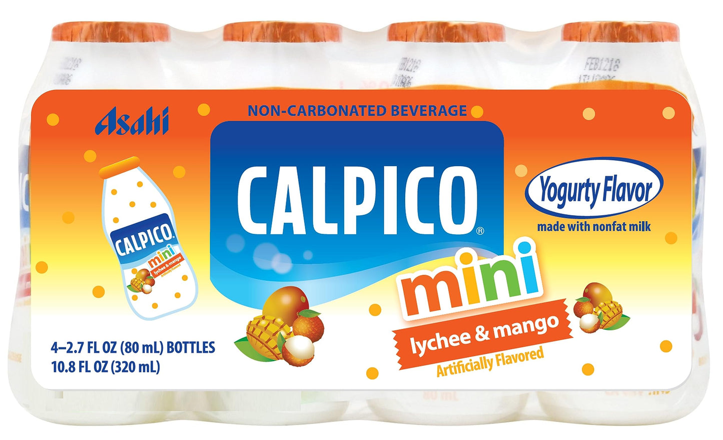 Calpico Mini Lychee & Mango 2.7 fz, (Pack of 10)