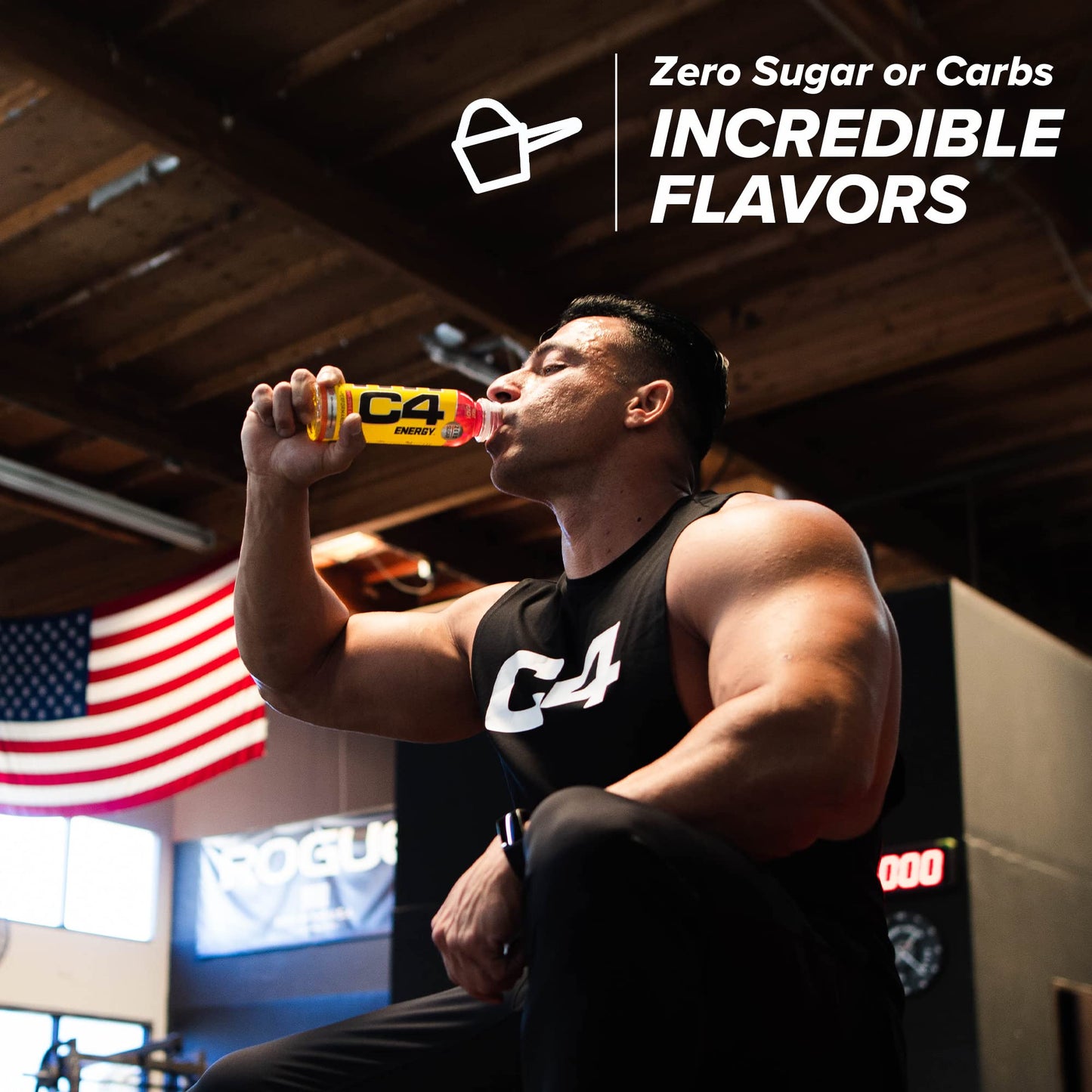 C4 Energy Non-Carbonated Zero Sugar Energy Drink, Pre Workout Drink + Beta Alanine, Watermelon, 12 Fl Oz (Pack of 12)