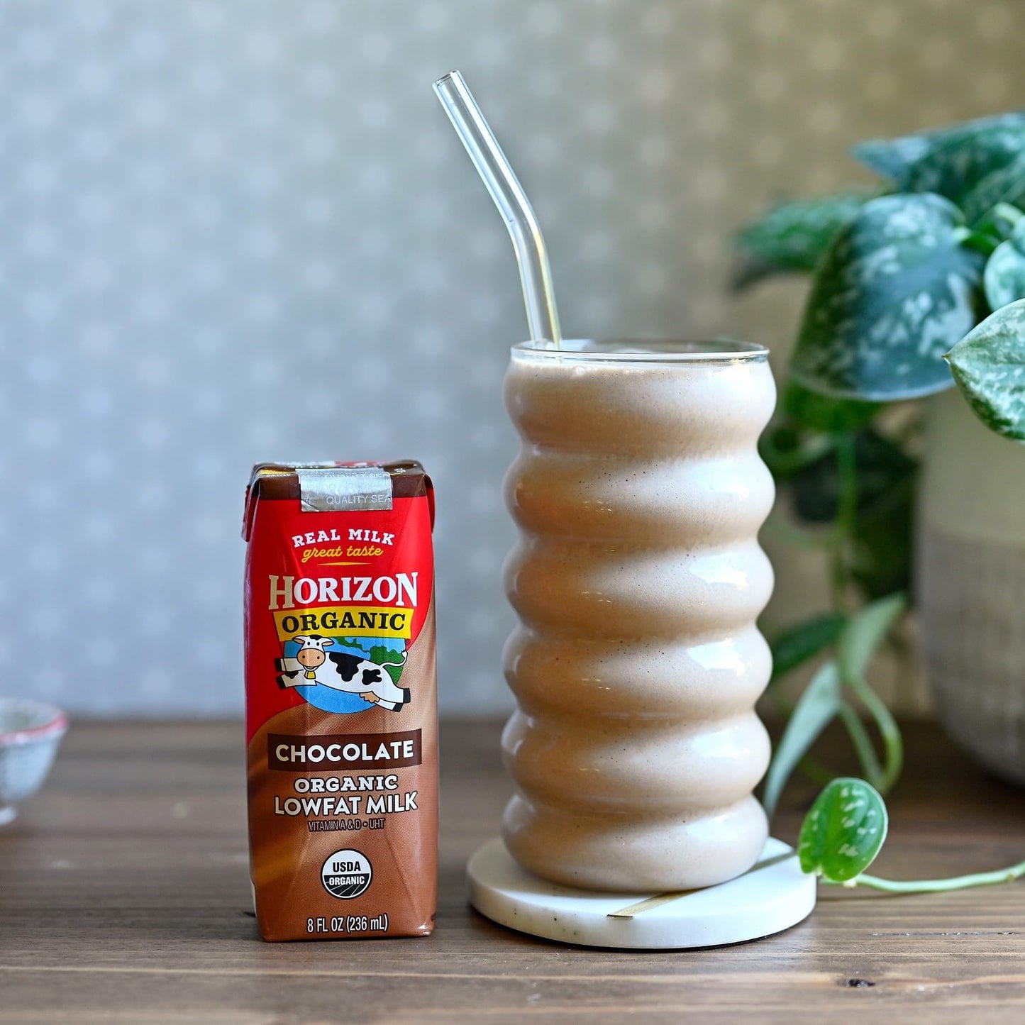 Horizon Organic Shelf Stable 1% Lowfat Chocolate Milk Boxes, 8 fl oz, 18 Count - 8g Protein per Serving, USDA Organic UHT from Pasture-Raised Cows, Ready to Drink for Lunchbox, Travel, or On-the-Go, No Refrigeration Needed