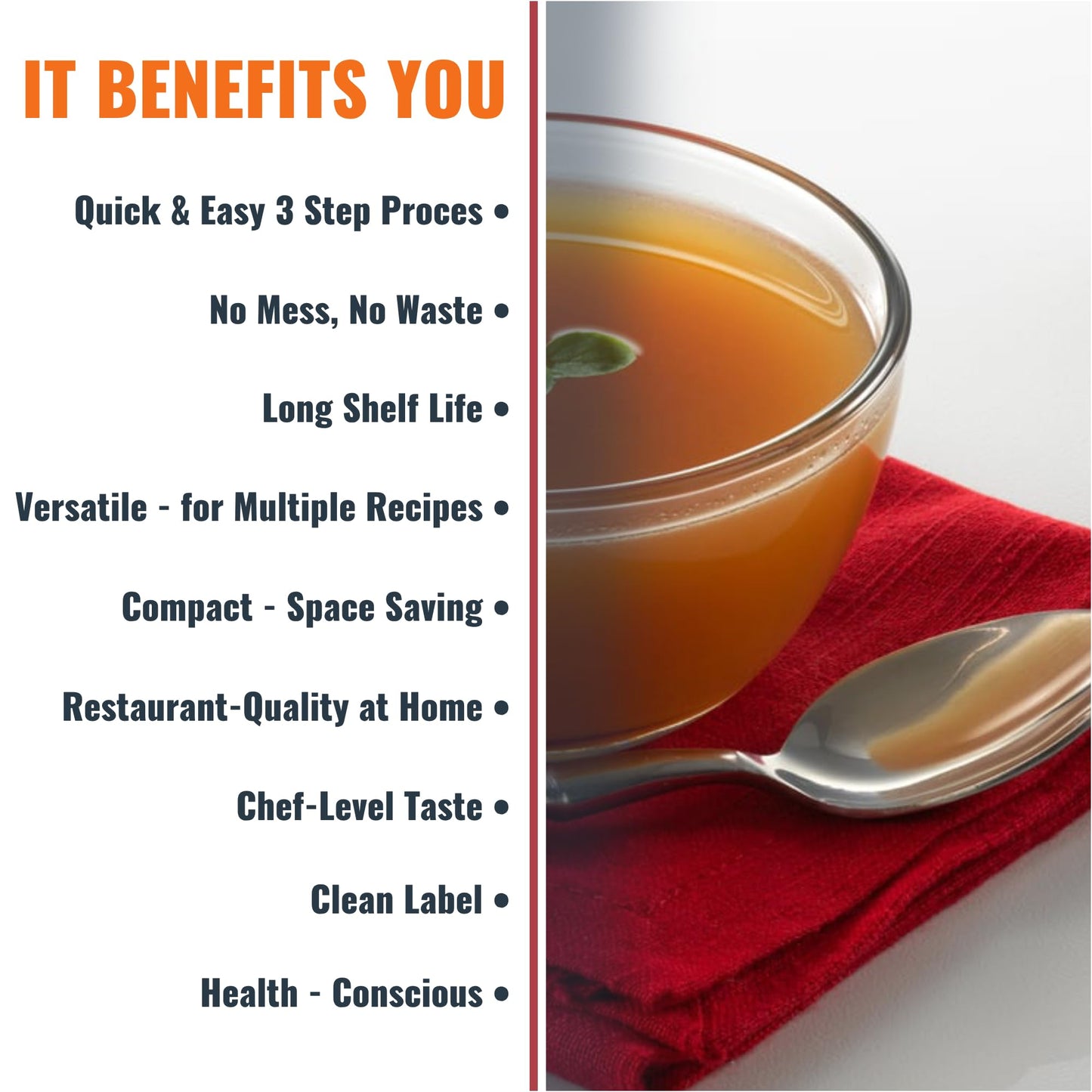 SAVORY CHOICE Beef Broth Concentrate, 1 Box of 12 Packets (12g) - Gluten-Free, Diary-Free Broth Concentrate