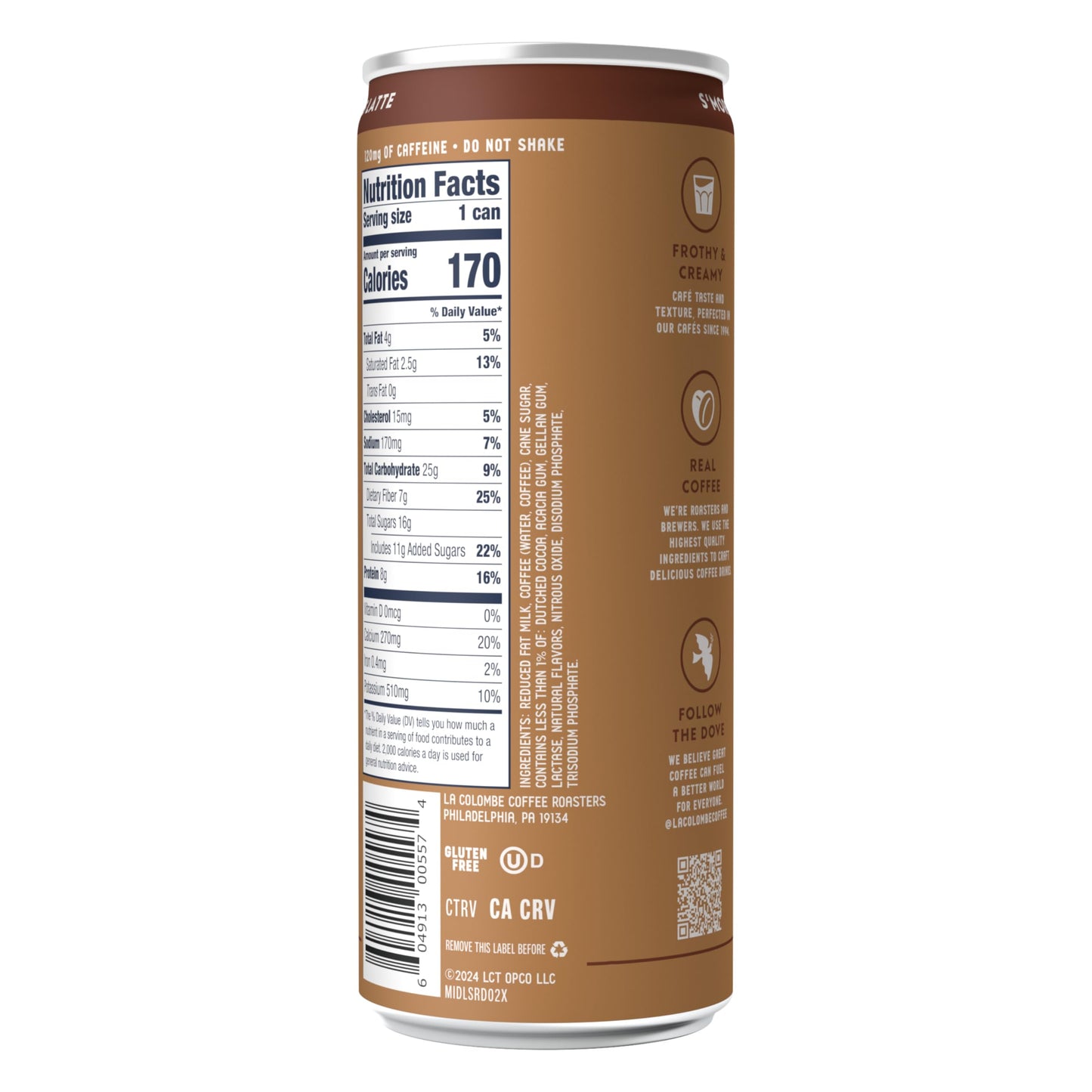La Colombe Coffee, S'mores Latte, Cold Brew Draft Latte, 11 fl oz Cans (Pack of 12)
