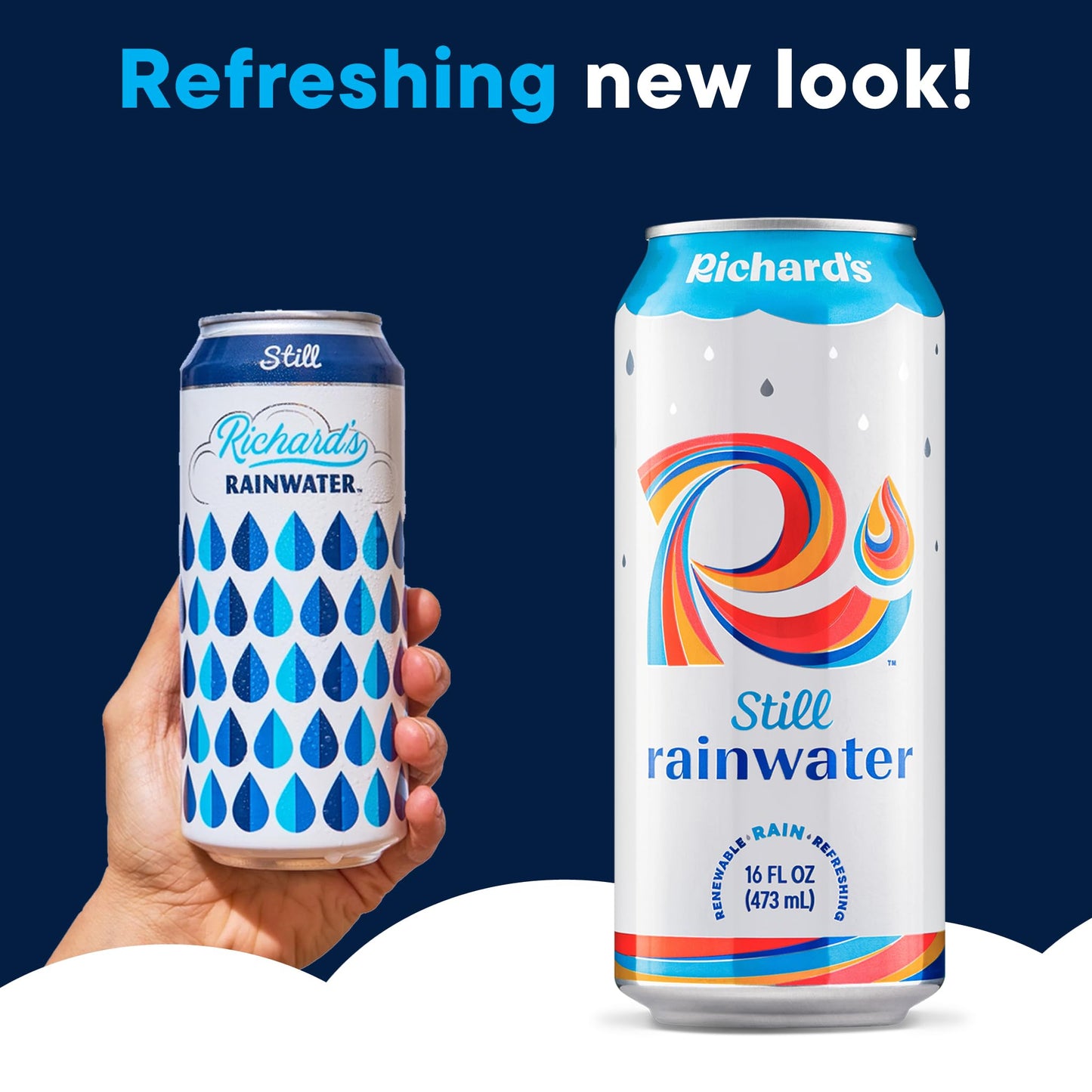 Richard's Rainwater Still Canned Water, 100% Rain, Naturally Purified Drinking Water (16 fl oz Aluminum Cans, Pack of 12)