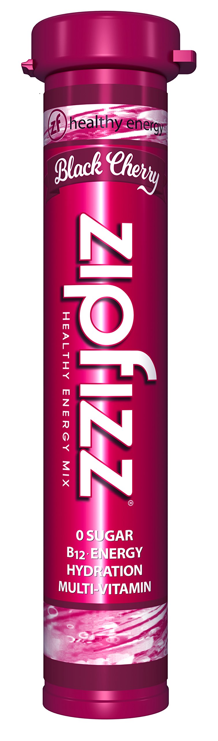 Zipfizz Energy Drink Mix, Electrolyte Hydration Powder with B12 and Multi Vitamin, Black Cherry, 20 Count (Pack of 2)