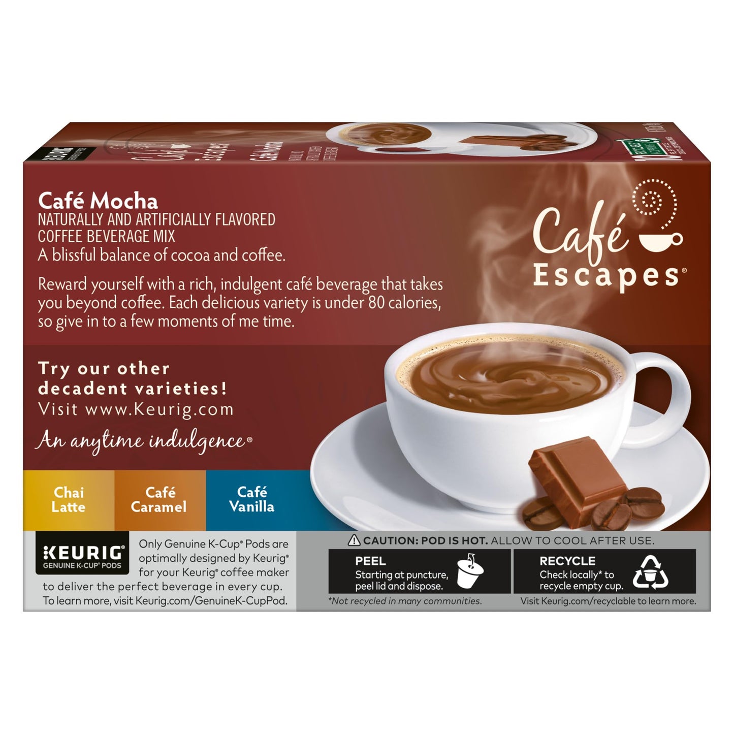 Café Escapes Café Mocha Coffee Beverage, Single-Serve K-Cup Pods, 60 Count