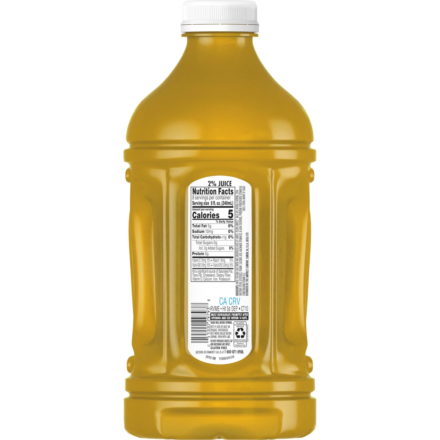 V8 Splash Citrus Punch Zero Sugar Juice Beverage, 64 fl oz Bottle (6 Pack)