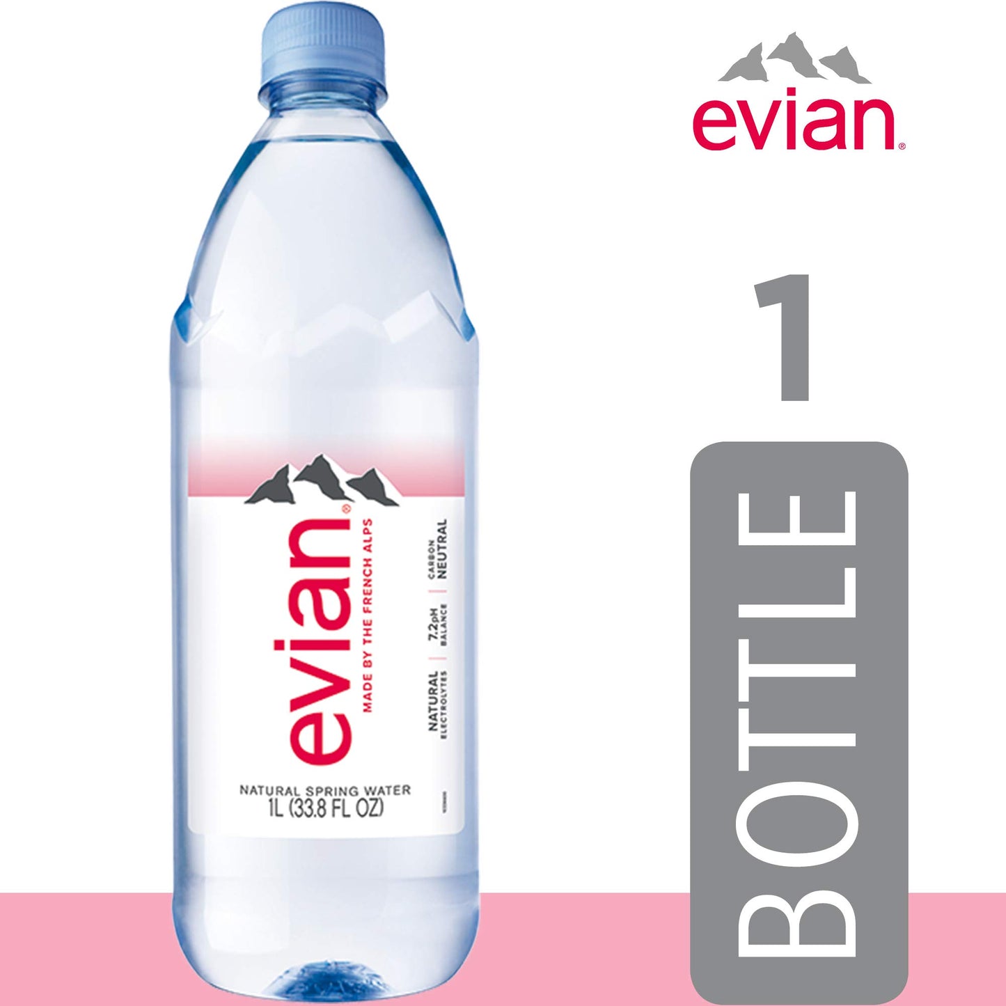 EVIAN Natural Spring Water 33.8 fz, 33.8 FZ