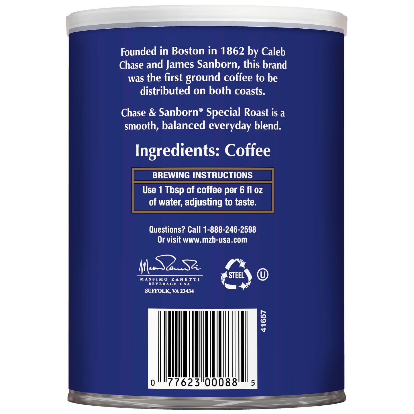 Chase & Sanborn Coffee, Special Roast Ground Coffee, Medium Roast, 10.5oz Can, Pack of 6