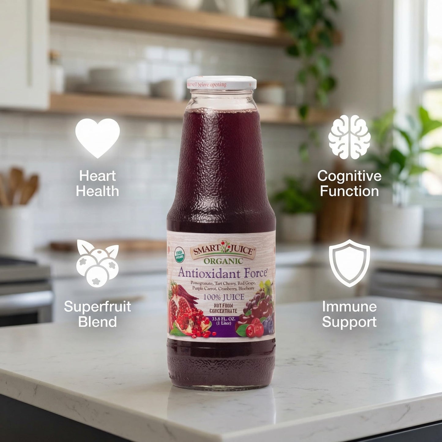 Smart Juice Antioxidant Force Organic Juice - 33.8 fl oz (1L) - (Case of 6)