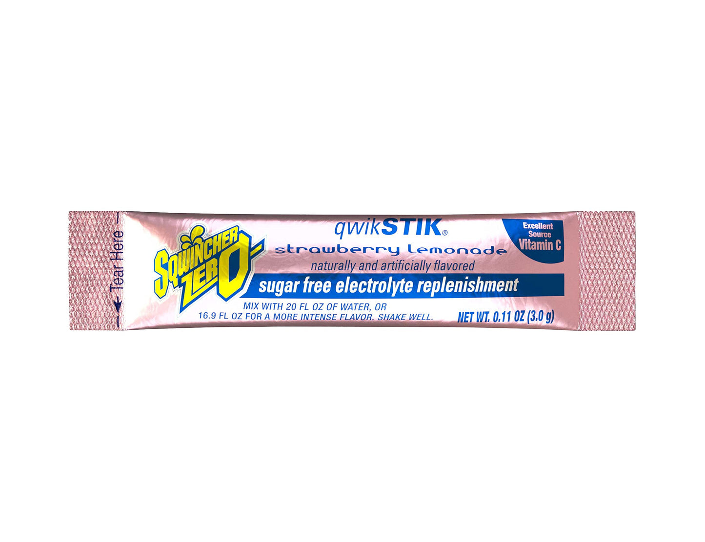 Sqwincher Zero Qwik Stik Sugar Free Watermelon and Strawberry Lemonade Flavor Electrolyte Hydration Drink Mix (50 Count)