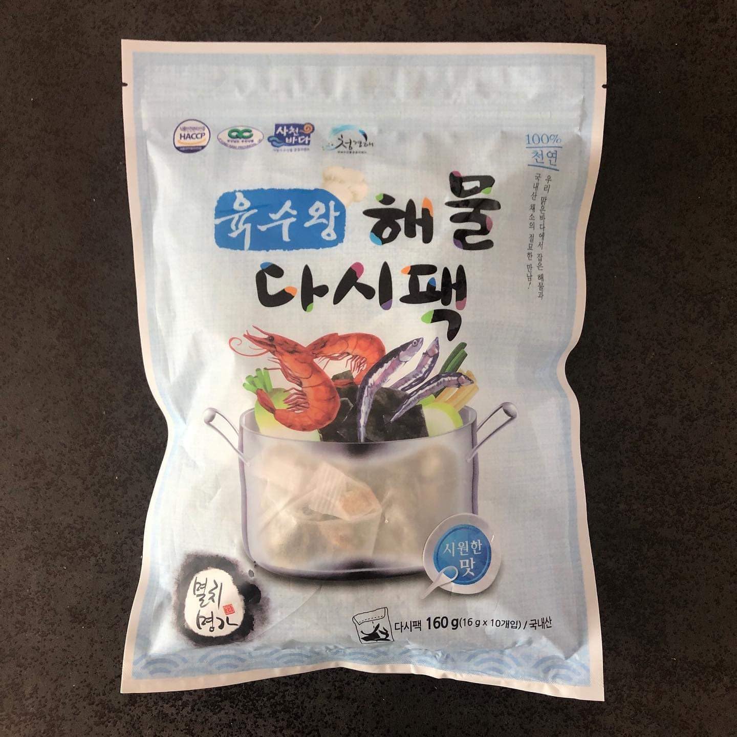 Minecook Seafood Dashi Pack Korean Spices Pack for Soups and Broth Gives Savory and Seafood Flavor Cool 160g (0.35 lb) / 0.035 lb per 1 Bag 시원한 육수용 다시팩