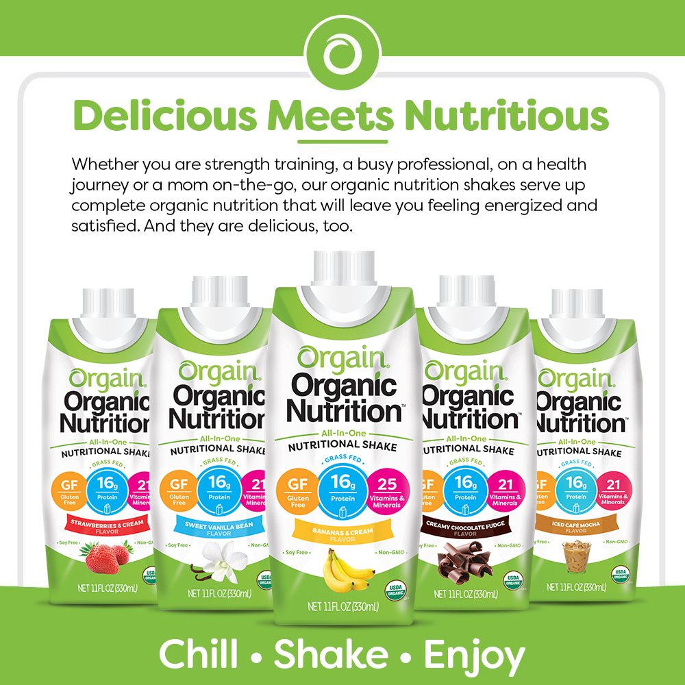 Orgain Organic Protein Shakes Bundle - Whey and Milk Protein, Meal Replacement, Ready to Drink (12 Pack) + Nutrition Shakes with Vitamins (12 Pack)