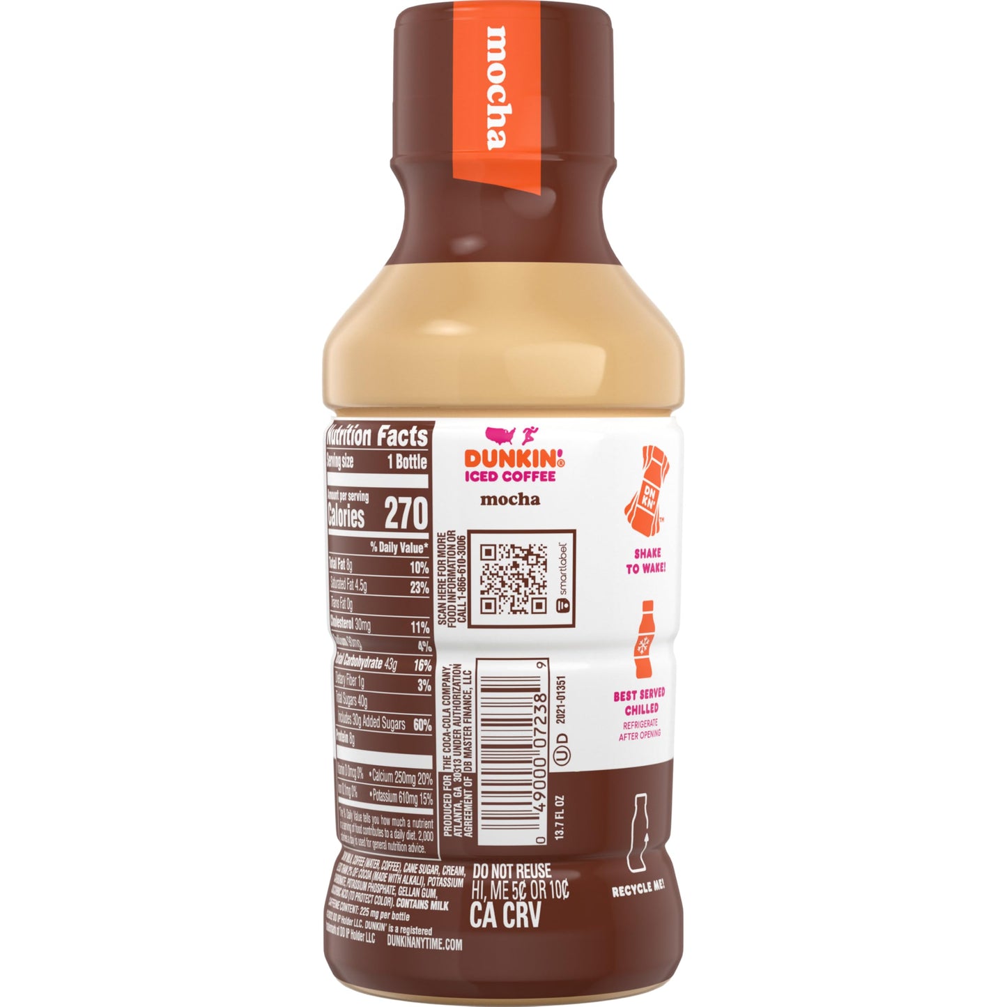 Dunkin' Donuts Mocha Iced Coffee, 13.7 fl oz