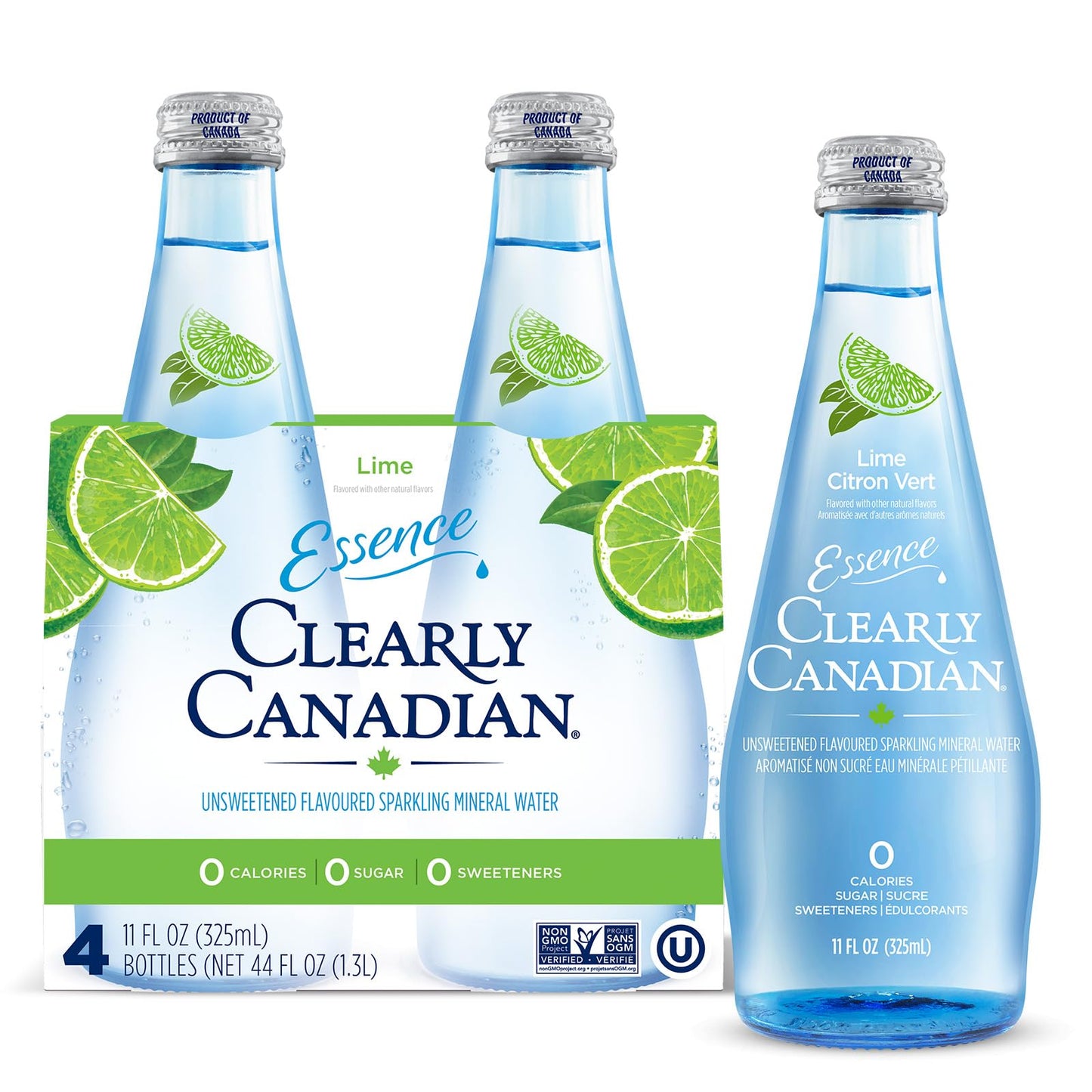 Clearly Canadian Essence Lime Flavored Sparkling Mineral Water 4-Pack