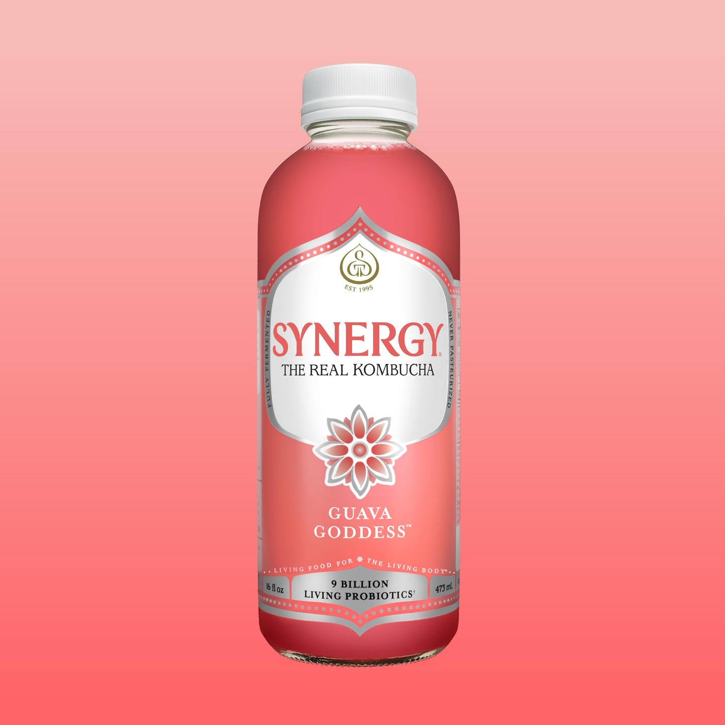 SYNERGY The Real Kombucha - Guava Goddess - 16 fl oz Bottle - Raw Probiotic Drink for Gut Health and Immune Support
