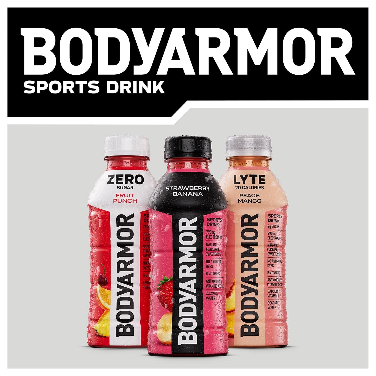 BODYARMOR Sports Drink Sports Beverage, Blackout Berry, Coconut Water Hydration, Natural Flavors With Vitamins, Potassium-Packed Electrolytes, Perfect For Athletes, 16 Fl Oz (Pack of 12)