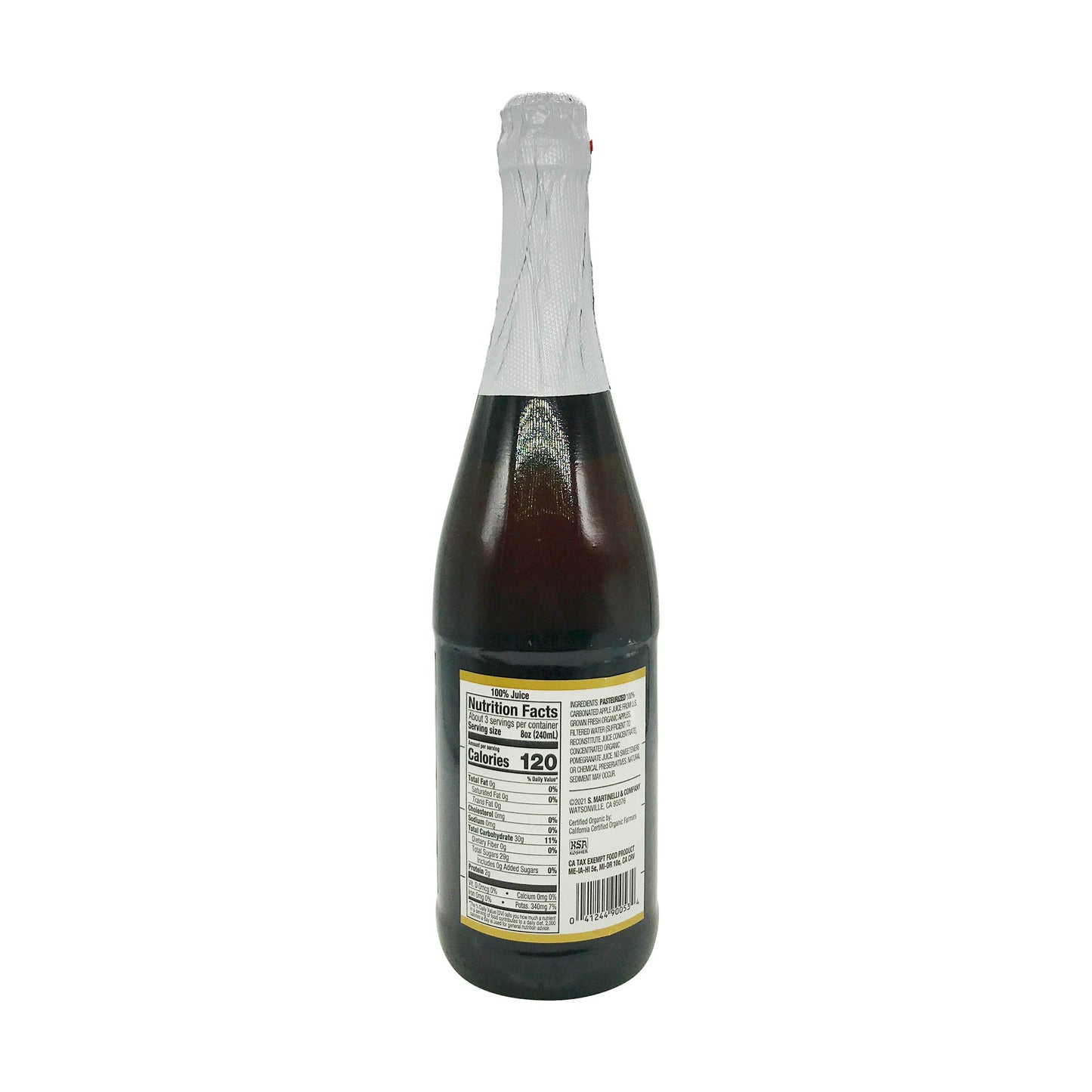 Martinelli's Organic Sparkling Apple Pomegranate, 25.4 Oz