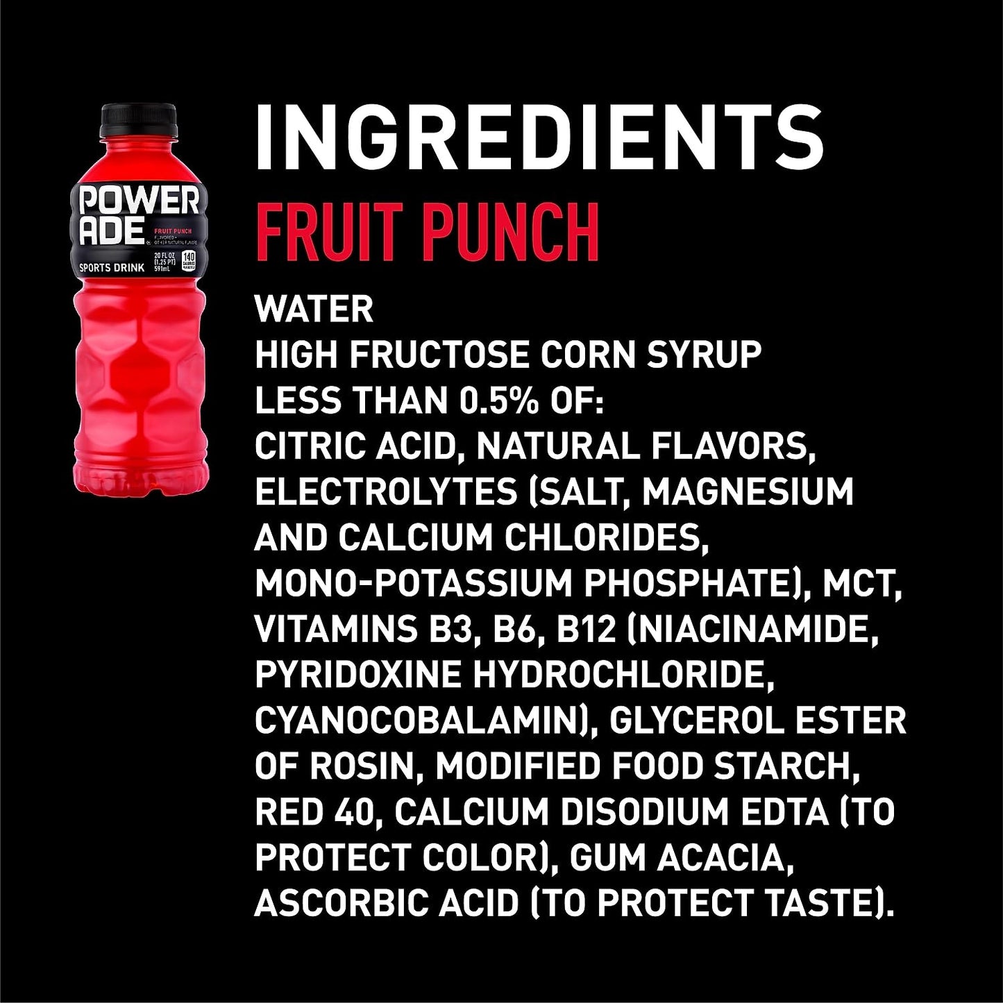 Powerade Liquid Hydration Energy Drink, Fruit Punch, 20 Oz ( 24 Count )