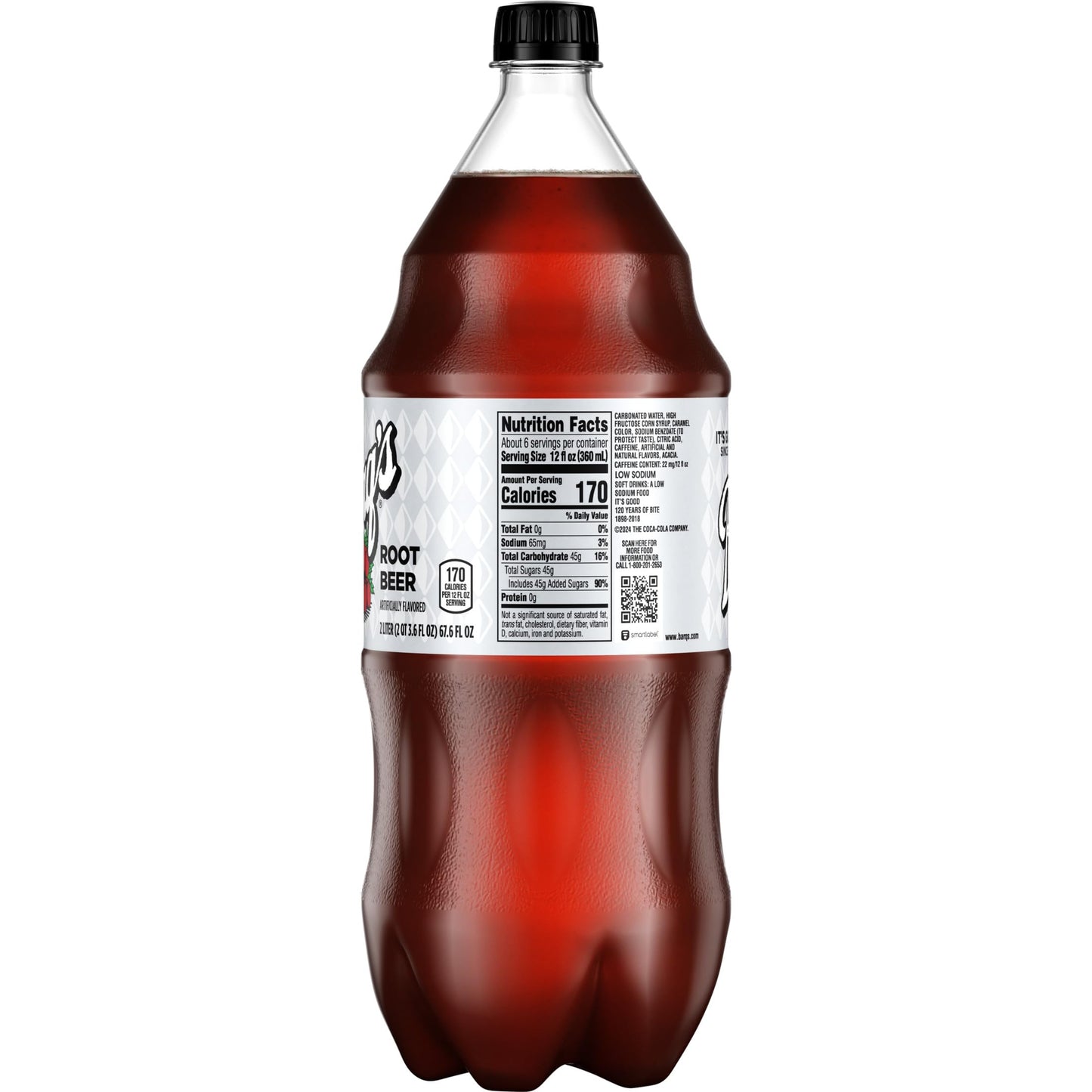 Barq's Root Beer Soda, 67.6 Fl Oz Bottle