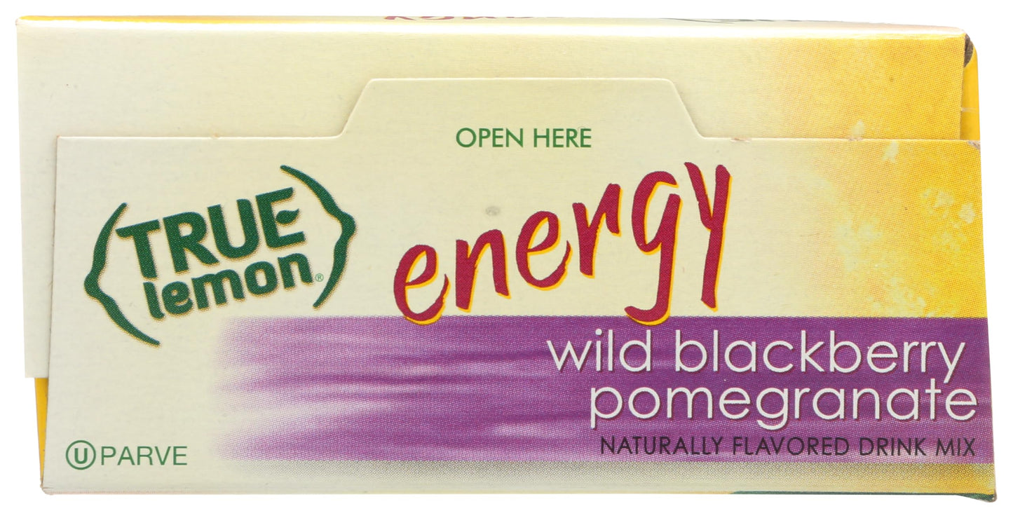 True Lemon (Energy Drinks) Wild Blackberry Pomegranate, Instant Powdered Drink Mix, 6 Count (Pack of 4)