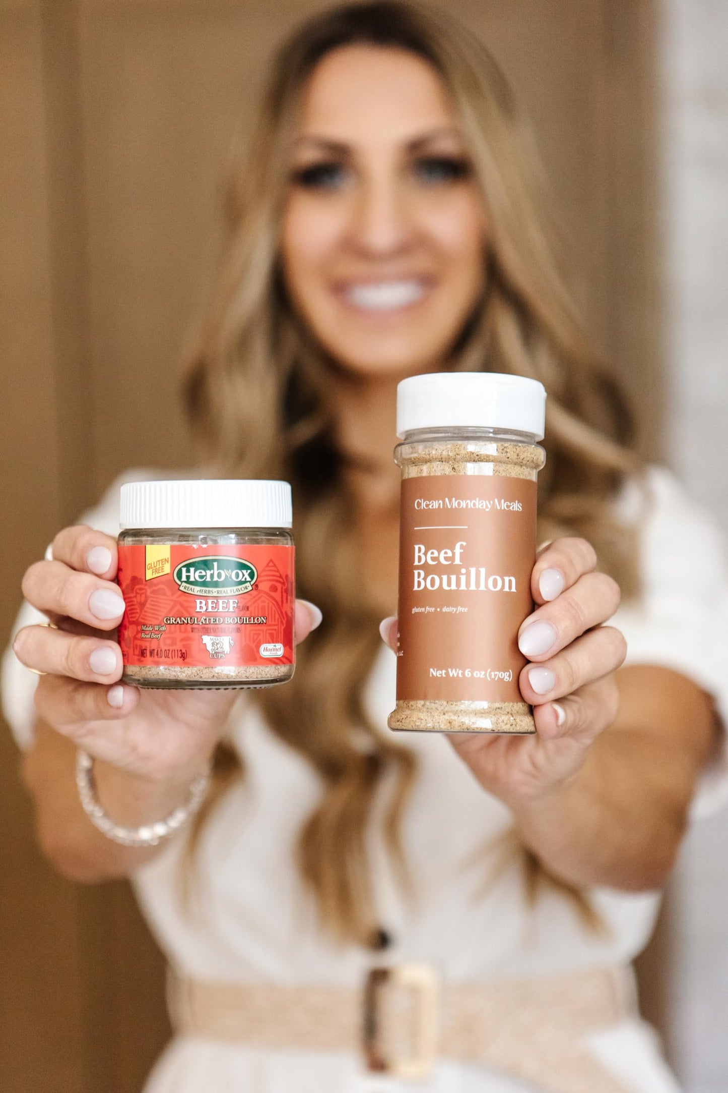 Clean Monday Meals Chicken & Beef Bouillon Powder | Gluten Free, Dairy Free, No Artificial Flavors or Additives | Real Chicken & Beef Stock Base for Soups, Stews & Sauces | Two-Pack, 100 Servings Each