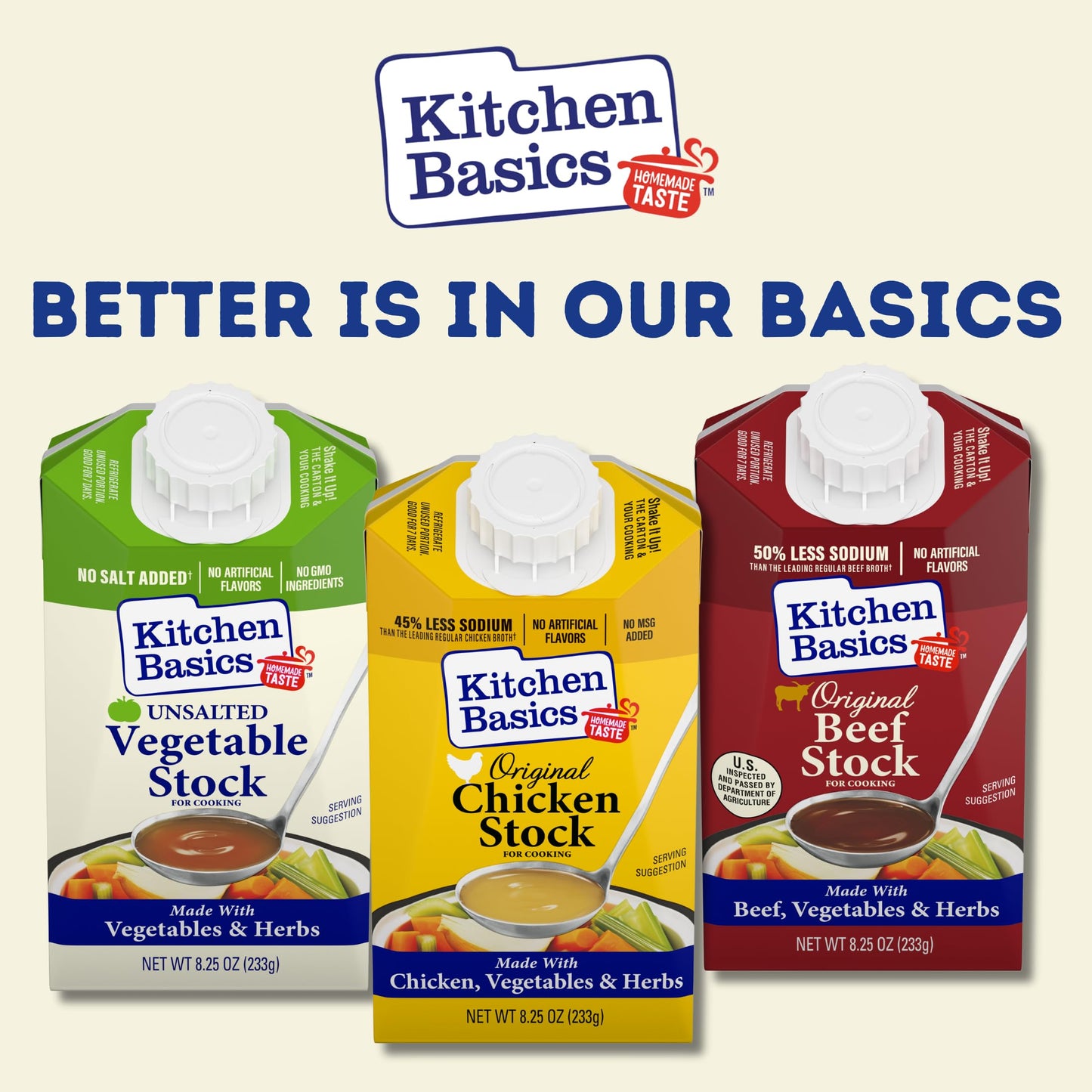 Kitchen Basics Unsalted Vegetable Stock, 8.25 oz (Pack of 12) | No Artificial Flavors and Gluten Free |