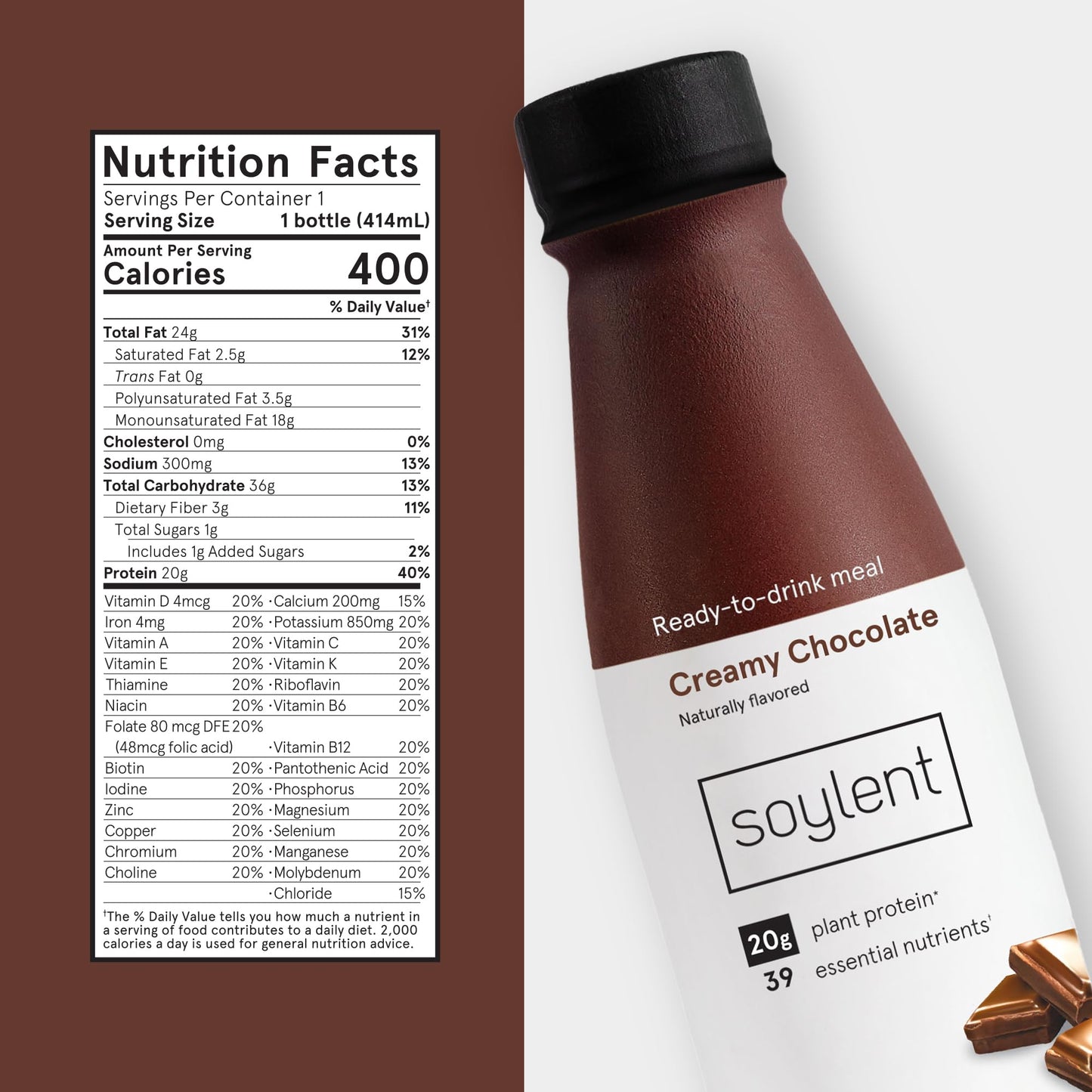 Soylent Meal Replacement Shake Banana Split Bundle - Creamy Chocolate, Banana and Strawberry, 14oz - 36 bottles