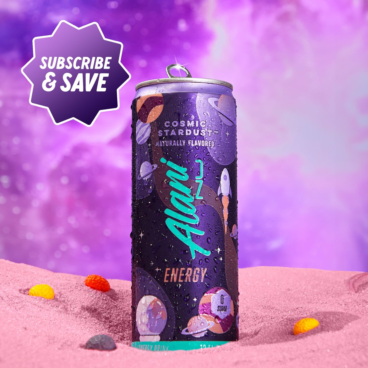 Alani Nu COSMIC STARDUST, Sugar Free, Low Calorie Energy Drinks, 200mg Caffeine, Biotin, B Vitamins, Zero Sugar, 10 Calories, 12 Fl Oz Cans, 24 Pack