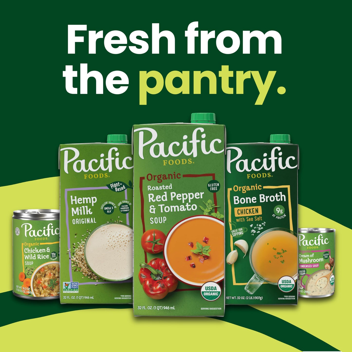 Pacific Foods Organic Chicken Bone Broth With Lemon Balm and Sage, 32 oz Carton