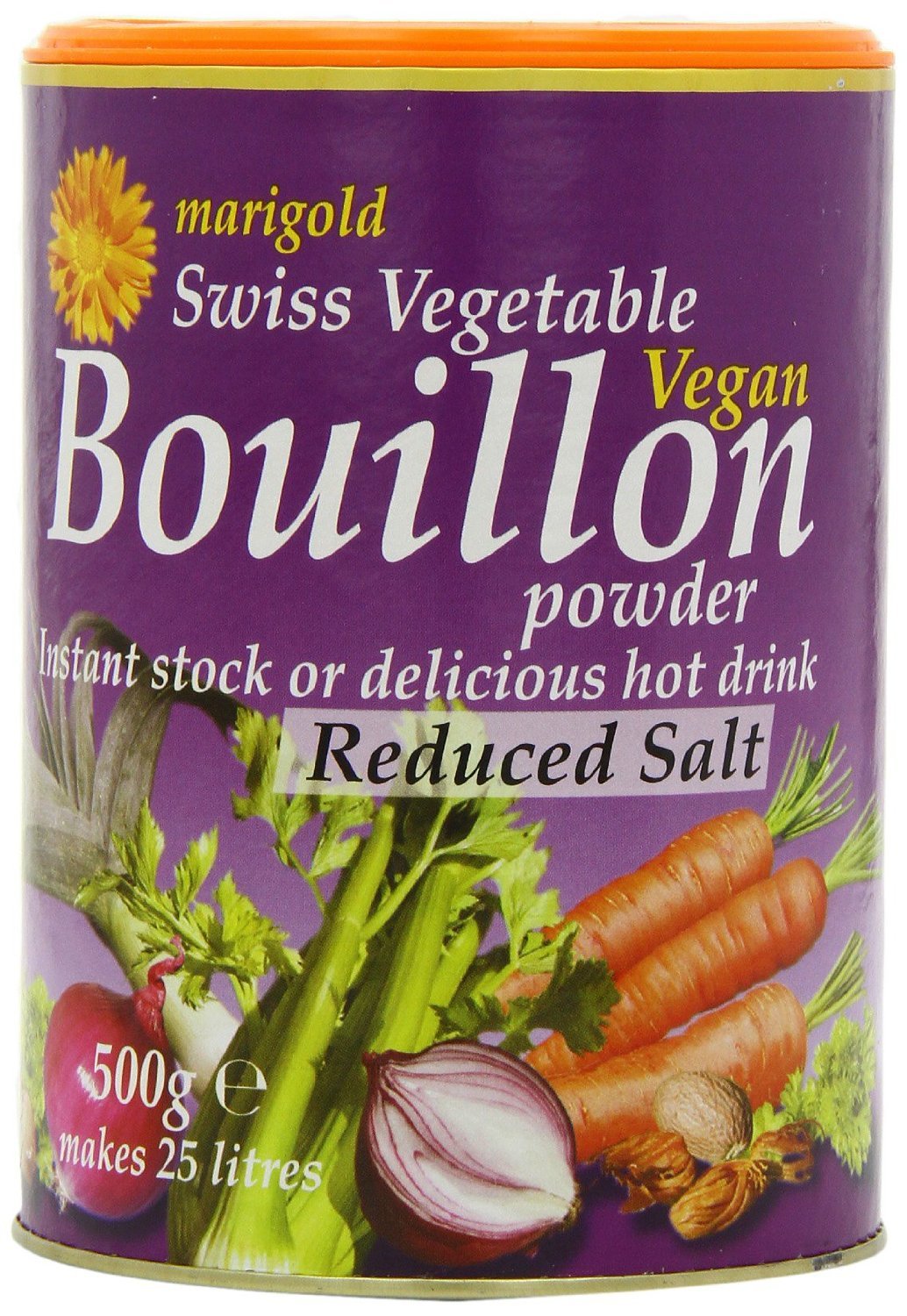 Marigold Swiss Vegetable Vegan Bouillon Powder Reduced Salt (500g)