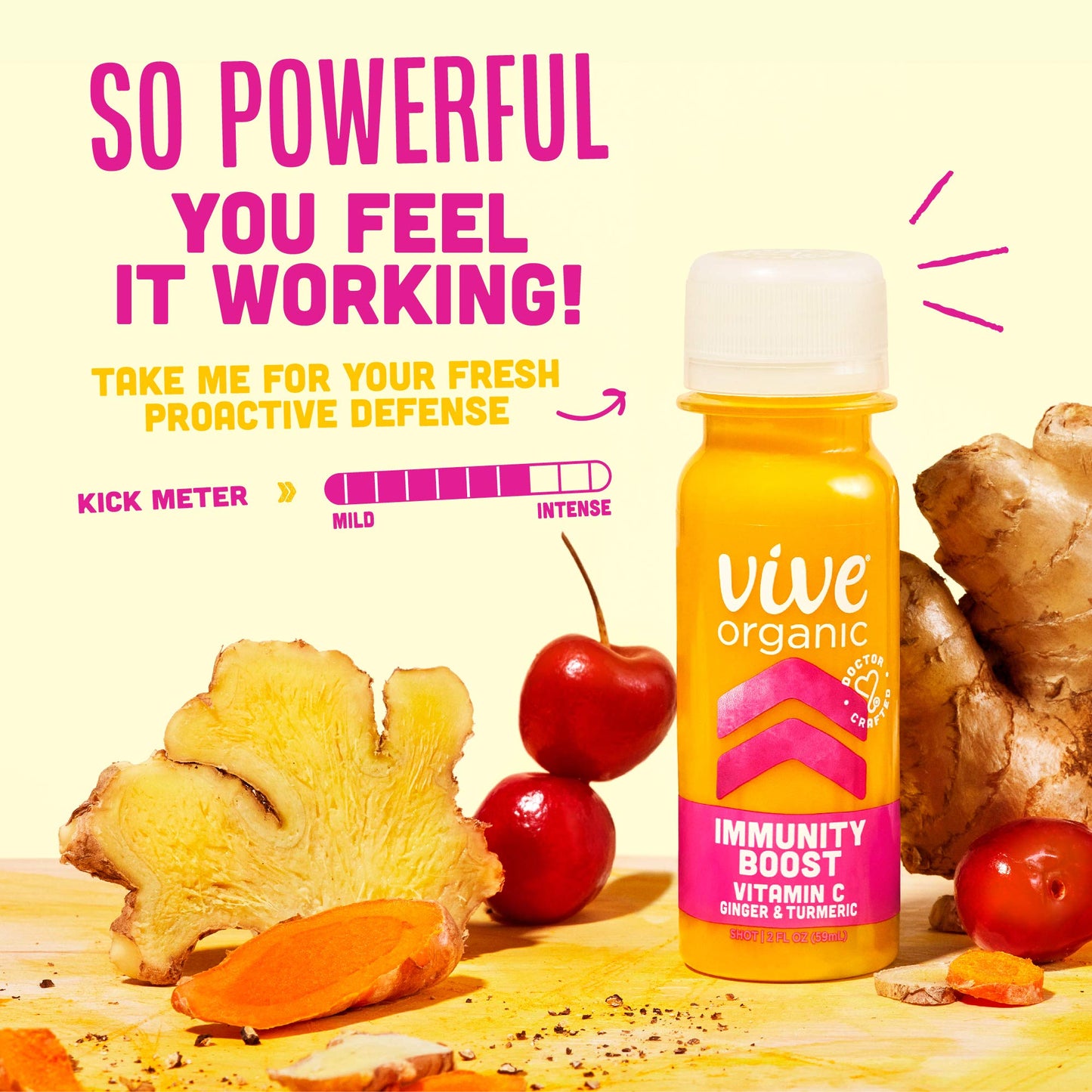 Vive Organic Immunity Boost Vitamin C, Ginger & Turmeric Shot (2oz bottle)