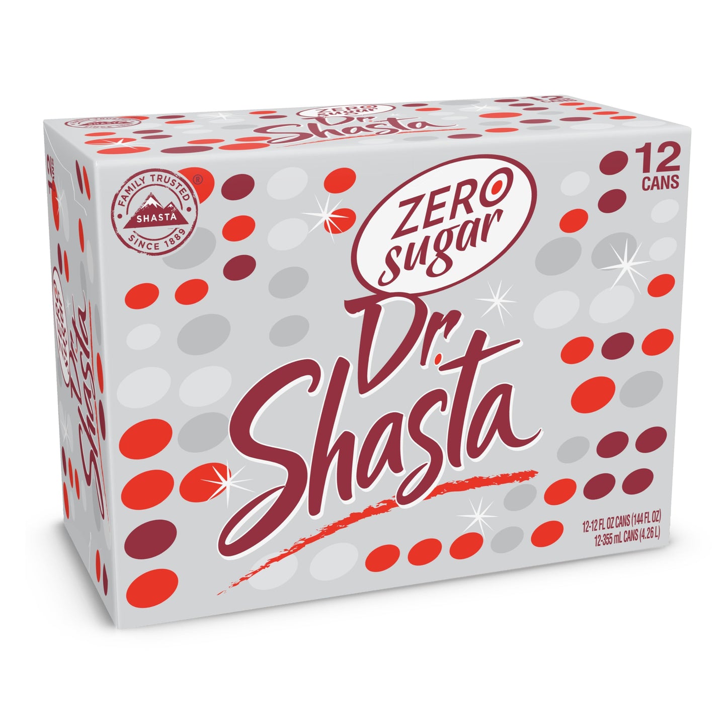 Shasta Zero Sugar Dr. Shasta | 12-Pack of 12oz Cans | Spicy Cherry Cola Flavor | Sugar-Free & Caffeinated