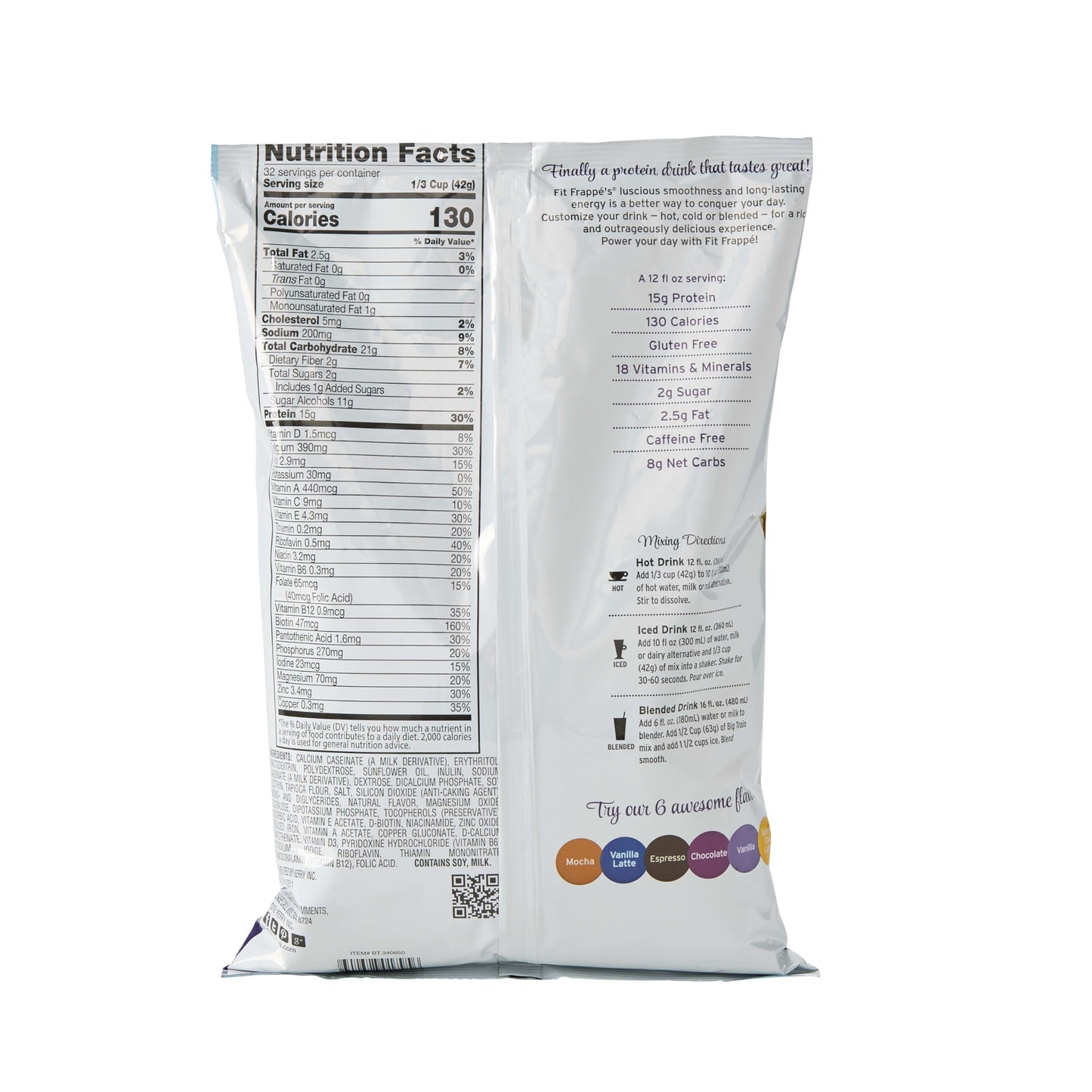 Big Train Fit Frappe Vanilla Protein Beverage Mix, 3 Pound (Pack of 1)