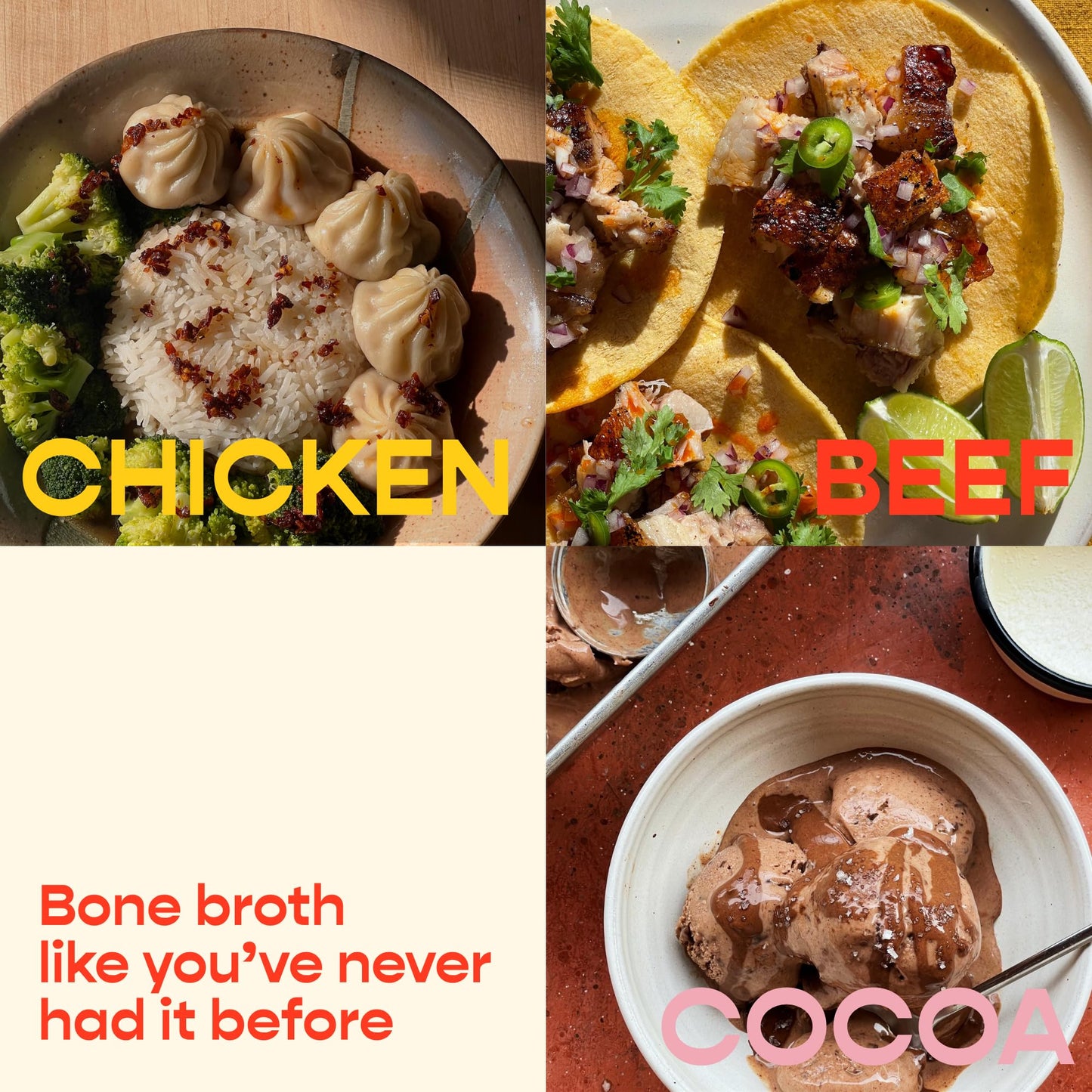 Chocolate Bone Broth Instant Powdered Mix (3 Pack, 12 Servings) | High-Protein, Gluten-Free, Collagen-Rich, No Sugar, Keto & Paleo Friendly | 10g Protein, 45 Calories per Serving