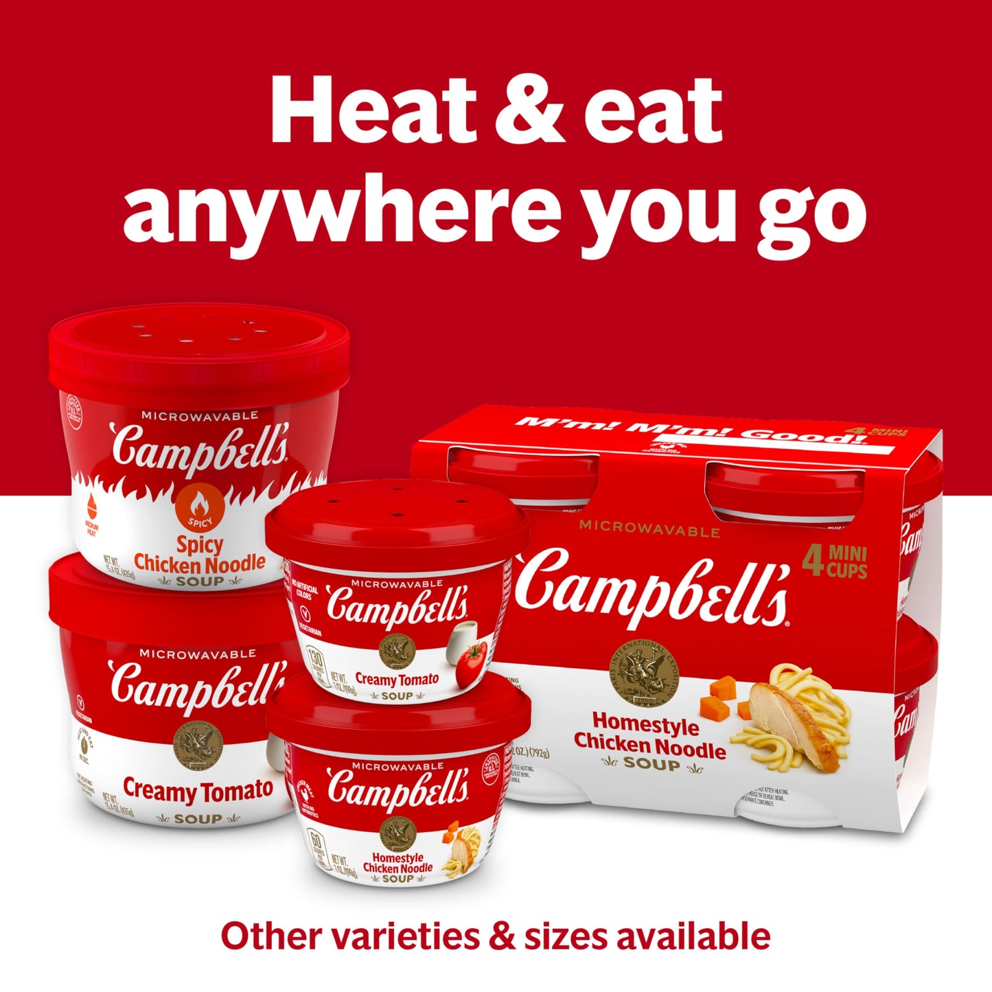 Campbell's Homestyle Chicken Noodle Soup, 15.4 Oz Microwavable Bowl (Case of 8)