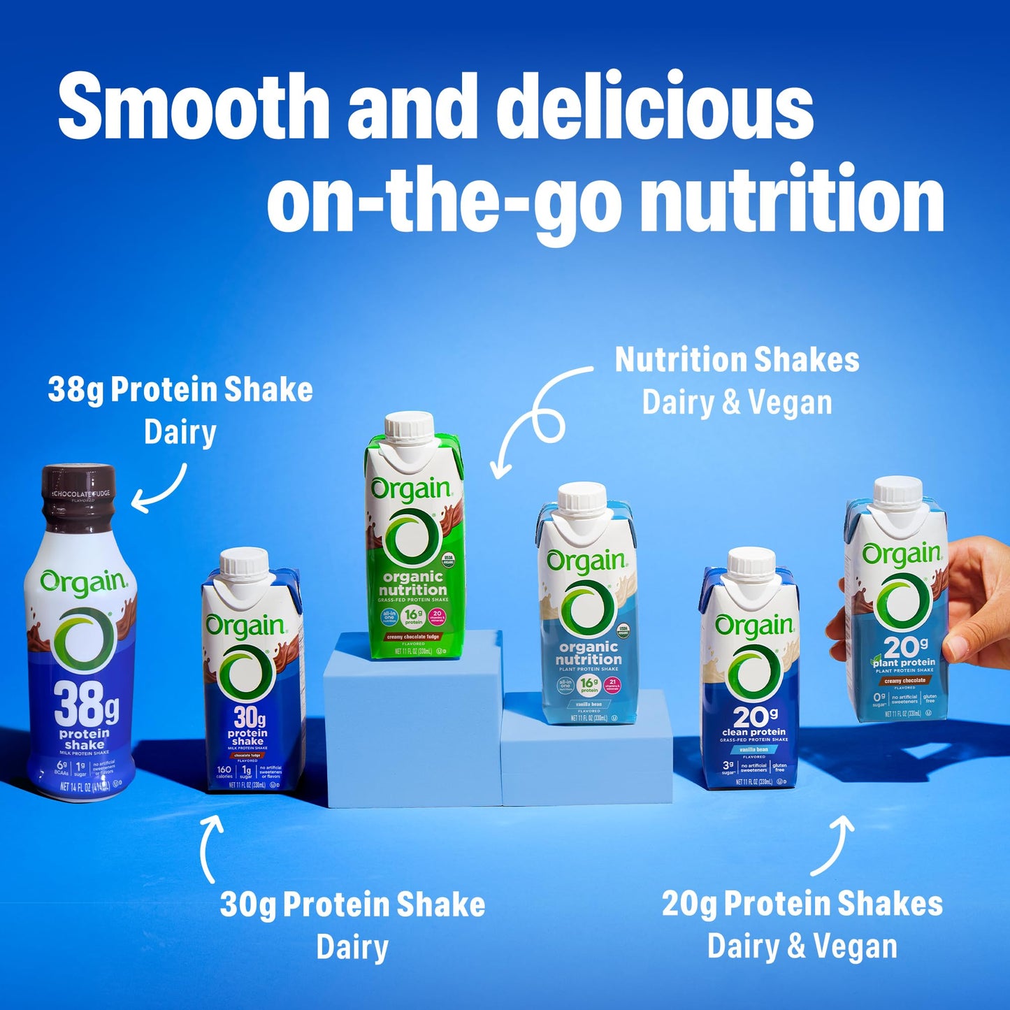 Orgain Organic Vegan Protein Shake, Creamy Chocolate - 20g Plant Based Protein, Ready to Drink, Fruits & Vegetables, Gluten Free, Kosher, No Soy or Dairy Ingredients, 11 Fl Oz (Pack of 12)